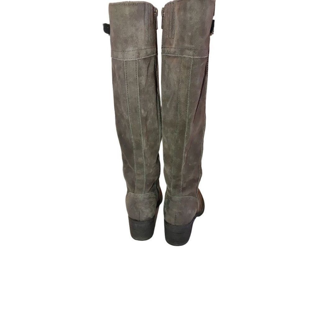Born Born Poly Suede Zip Detail Distressed Riding Boots Size 6M Size US 6 / IT 36 - 7 Thumbnail