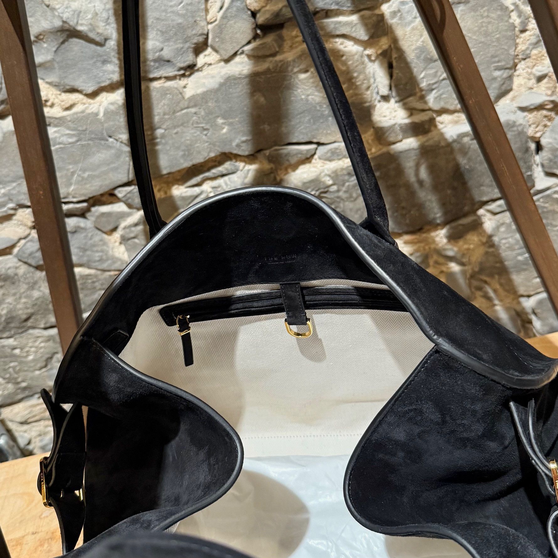 The Row The Row Black Suede Soft Margaux 17 Bag Size ONE SIZE - 16 Thumbnail