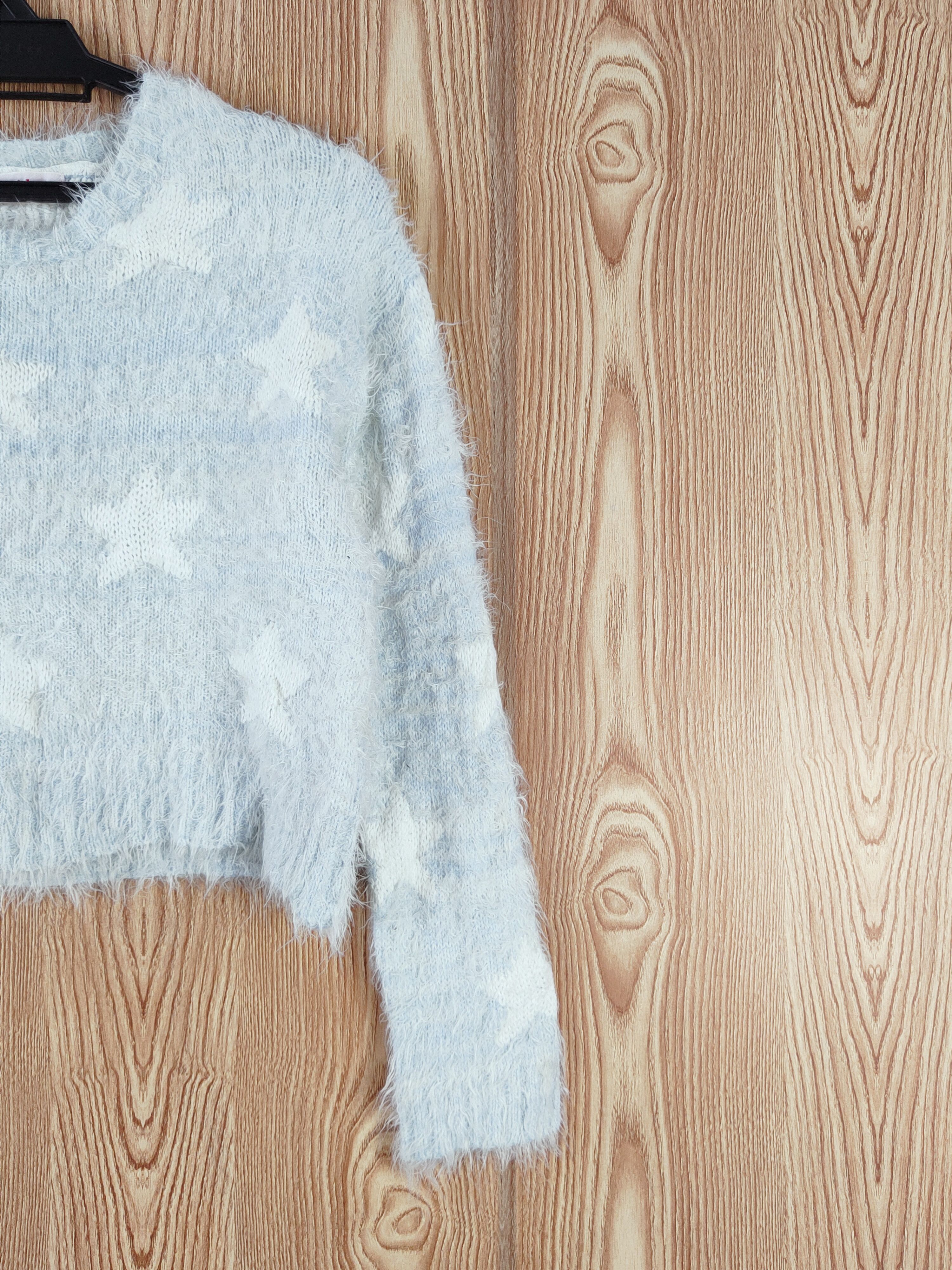 Japanese Brand × Vintage Sorridere Blue White Fur Mohair Knitwear Size M / US 6-8 / IT 42-44 - 5 Thumbnail