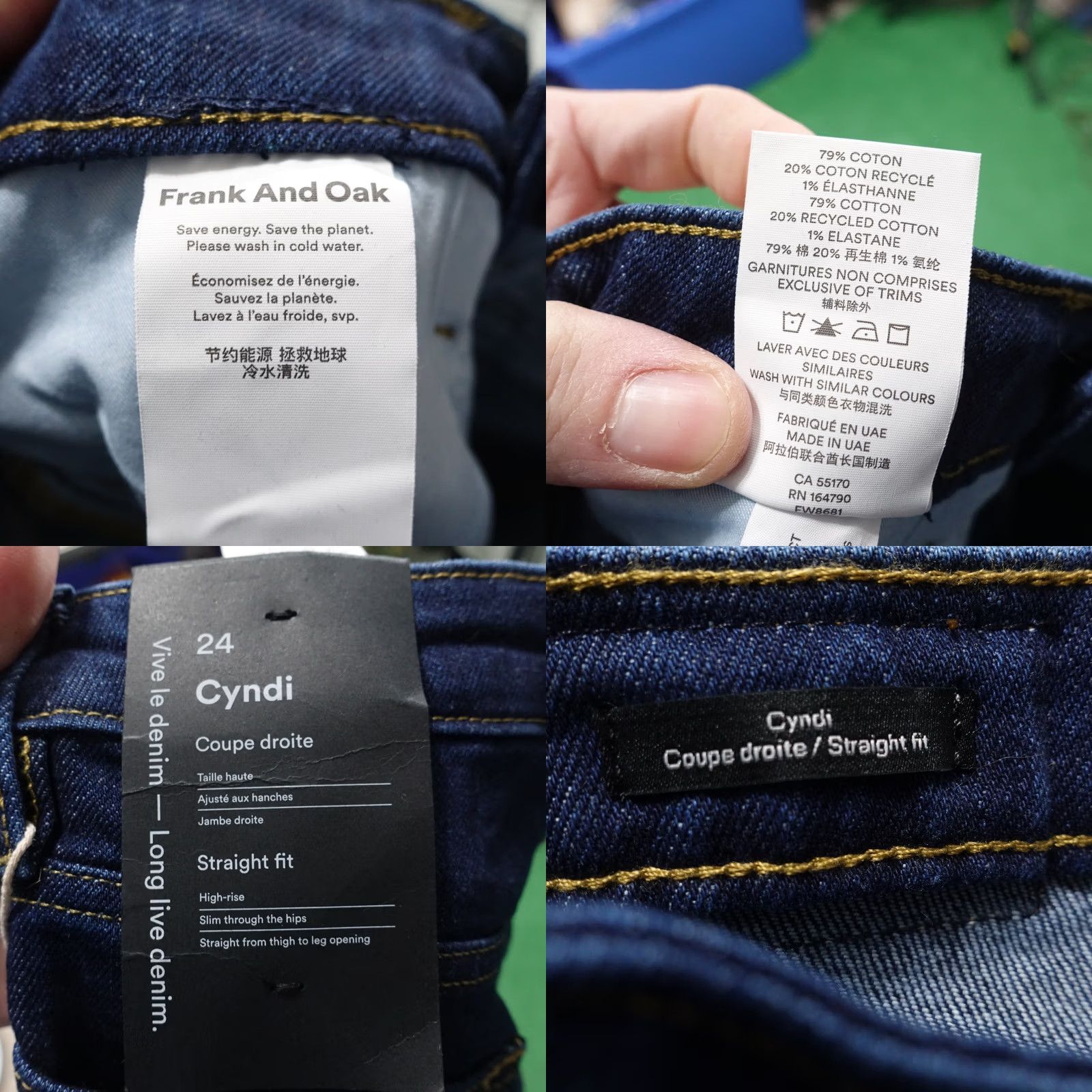 Frank And Oak FRANK AND OAK CYNDI STRAIGHT FIT DENIM BLUE JEANS WOMENS SIZE 24 NEW NWT Size 42" / US 20 - 8 Thumbnail