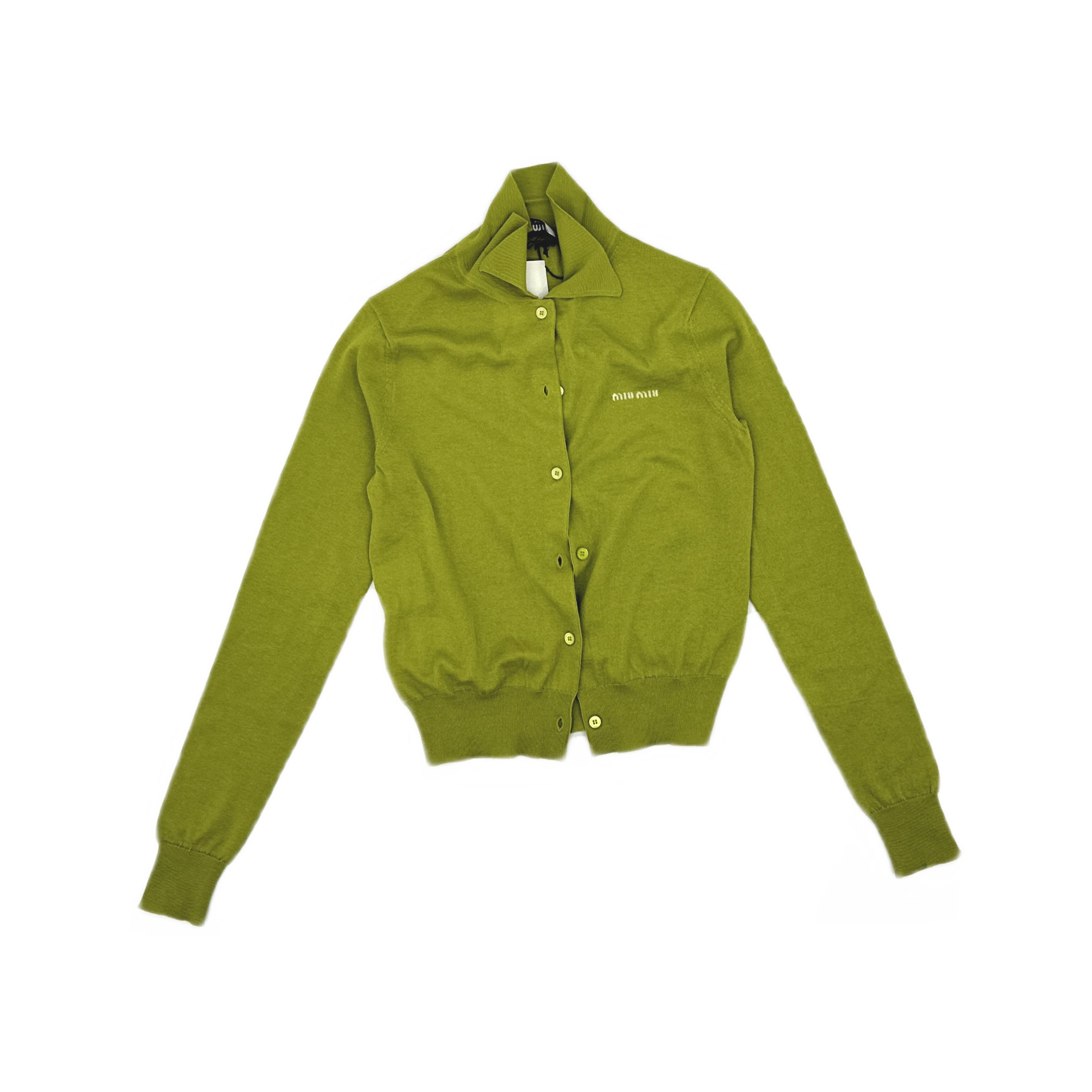 Miu Miu Miu Miu Embroidered Logo Knit Cardigan Size 36 Size XS / US 0-2 / IT 36-38 - 1 Thumbnail
