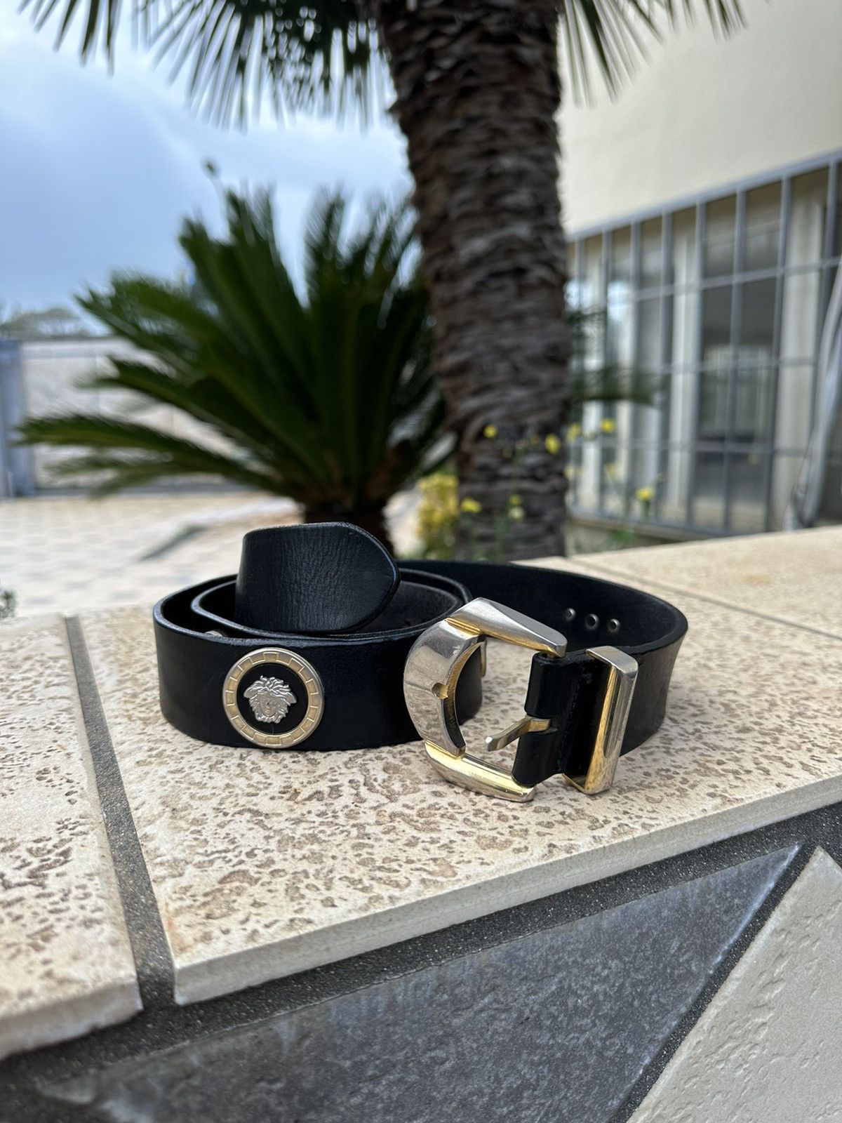 image of Gianni Versace Medusa Vintage Belt Black, Men's