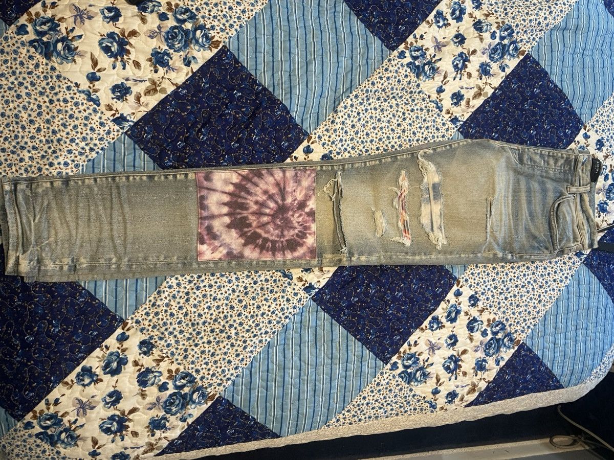 Amiri Amiri Tie-Dye Art Patch Distressed Jeans Size US 32 / EU 48 - 1 Thumbnail