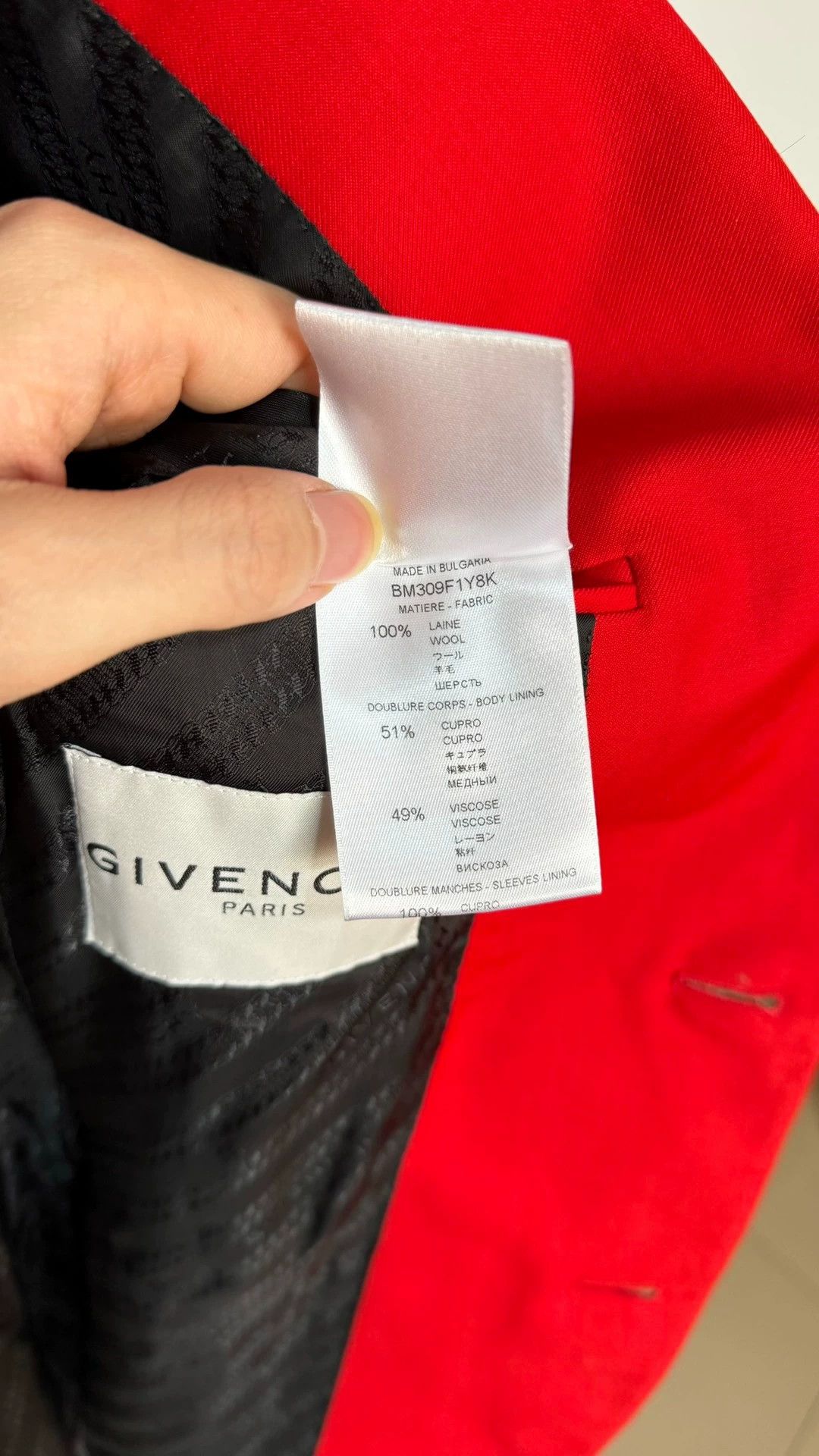 Givenchy Givenchy Red Wool Blazer 44 Size 44R - 6 Thumbnail