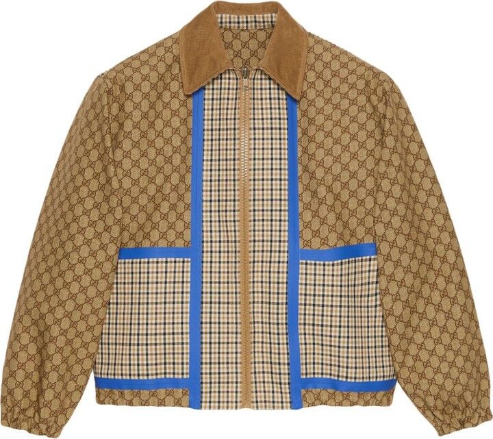 o1s1wg110225 Reversible Cchecked Cotton Jacket in Multicolor