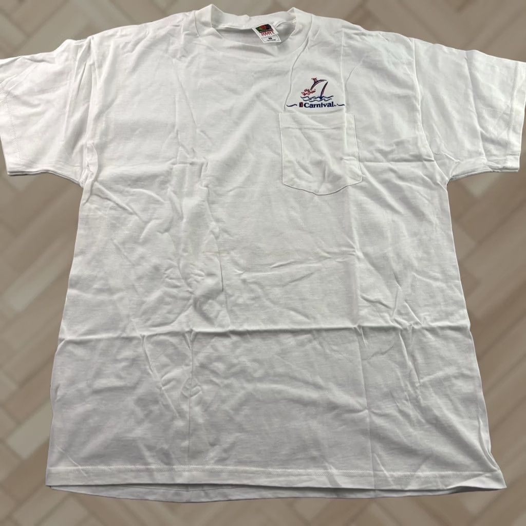 Vintage Vintage Carnival T-Shirt Short Sleeve Pocket Men XL White Size US XL / EU 56 / 4 - 1 Thumbnail