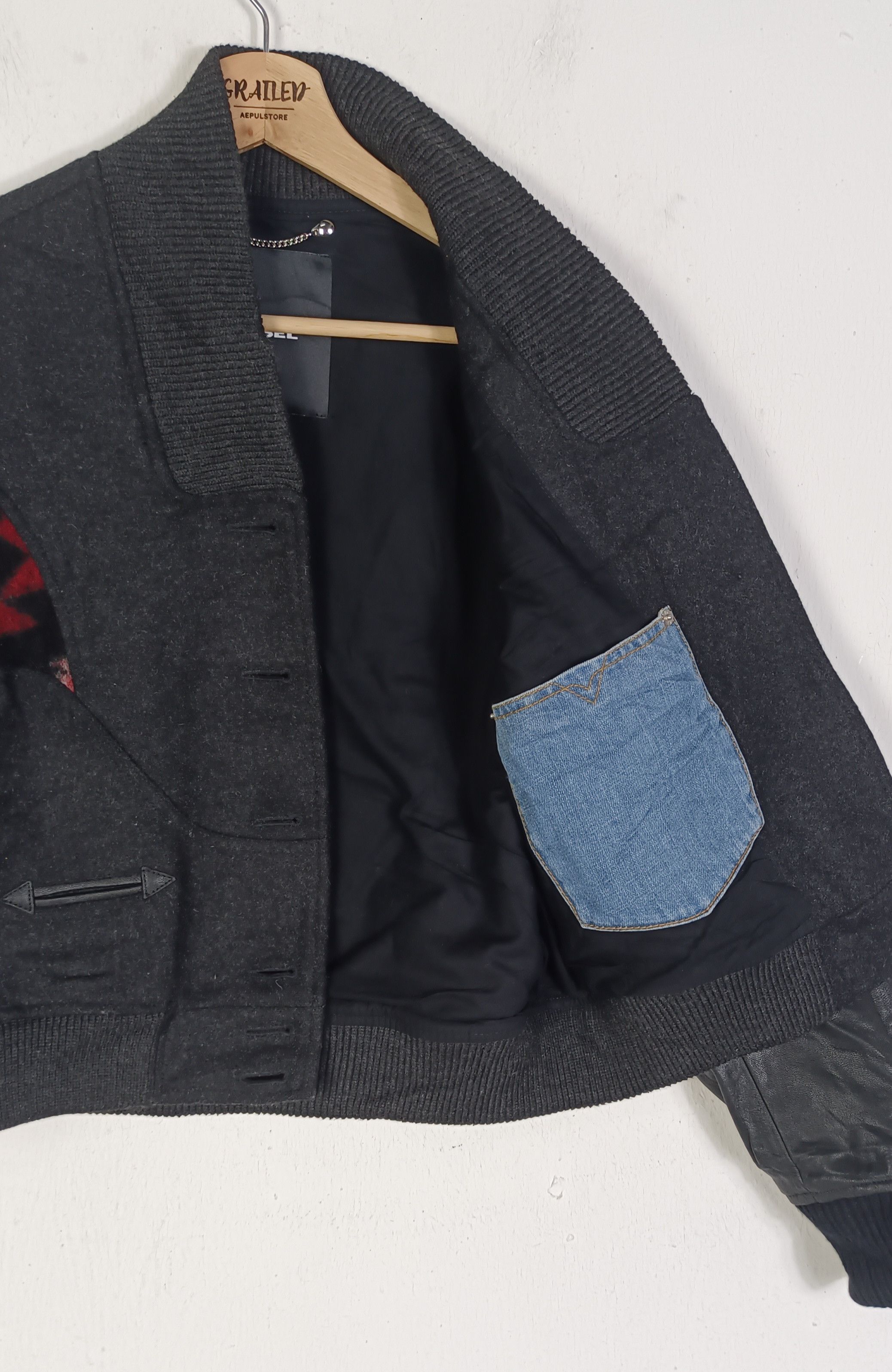 Diesel Vintage Diesel Blouson Leather Wool Varsity Size US M / EU 48-50 / 2 - 7 Thumbnail