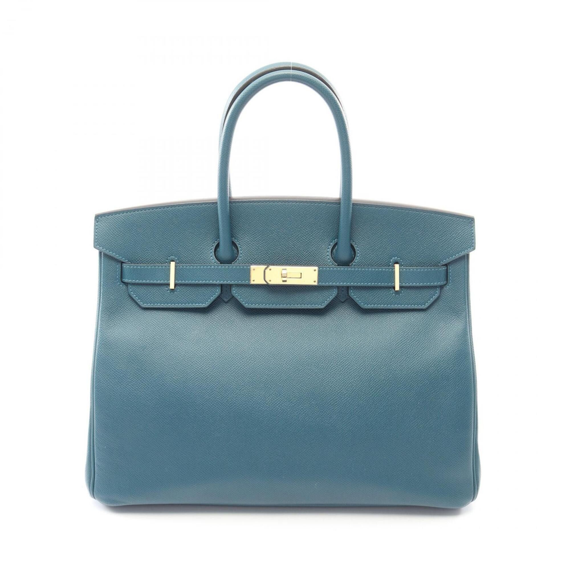 Hermes Hermes Birkin 35 Handbag, Leather, Veau Epsom, Women's, Green Size ONE SIZE - 1 Thumbnail