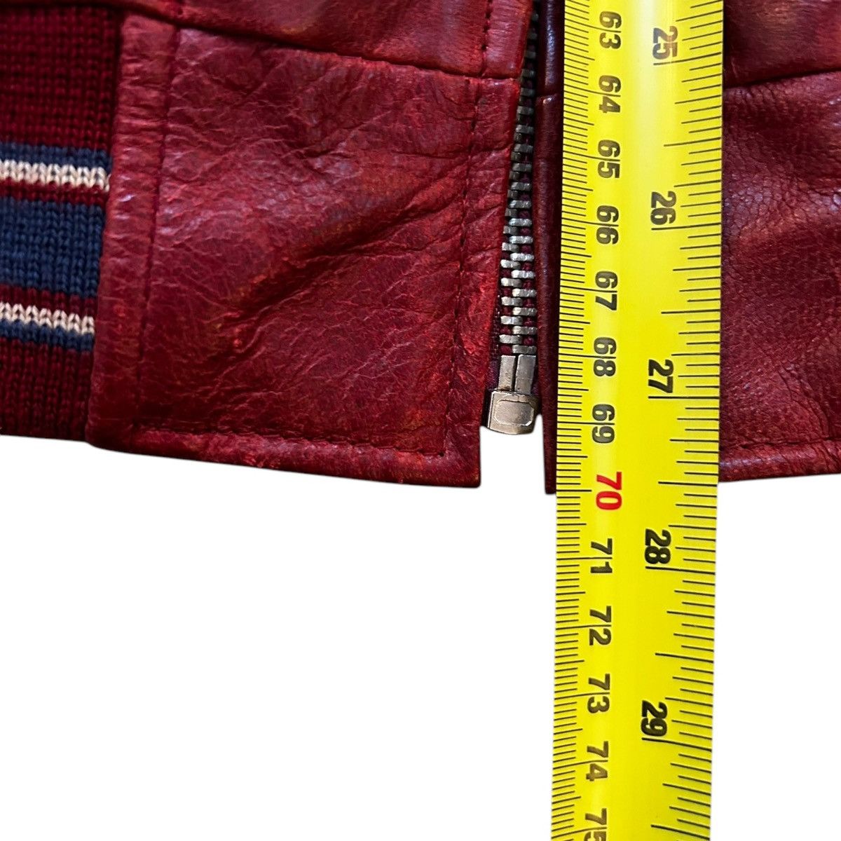 Avirex 90s Avirex Leather Varsity Bomber Jacket Mens XL Red Vintage Size US XL / EU 56 / 4 - 20 Thumbnail