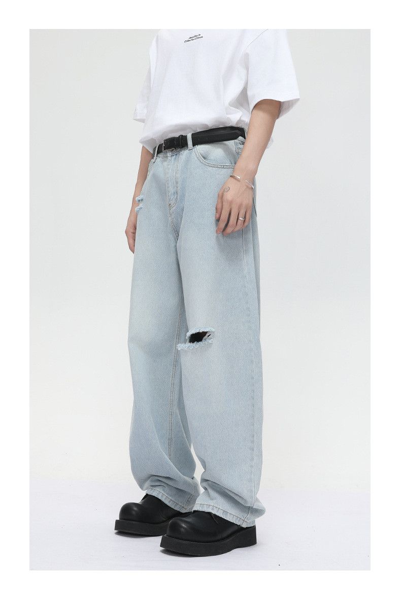 Japanese Brand × Jean Japanese retro distressed washed casual loose scimitar jeans Size US 32 / EU 48 - 3 Thumbnail