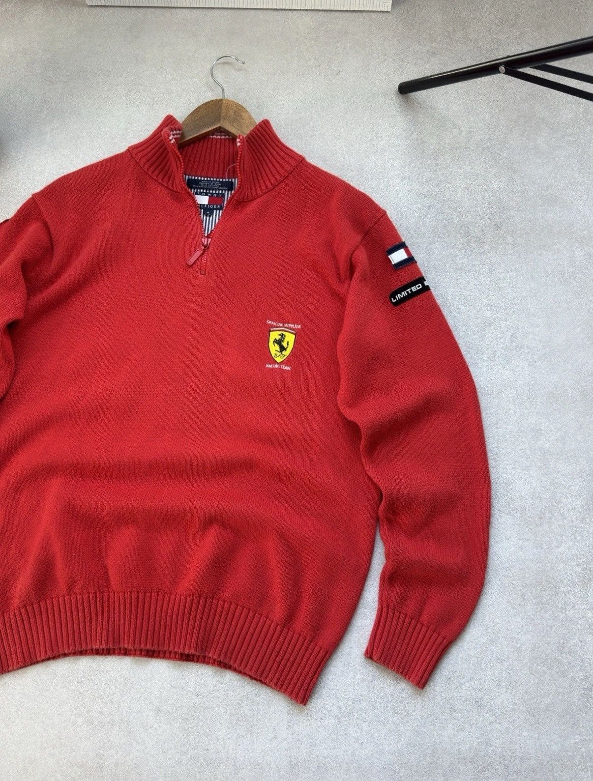 Tommy Hilfiger Tommy Hilfiger Ferrari Limited Edition 1/3 Zip Knit Sweater Size US M / EU 48-50 / 2 - 2 Thumbnail