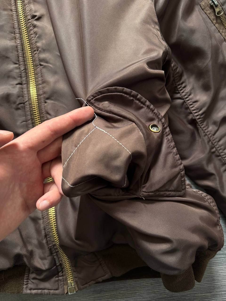 Japanese Brand Riot Riot Vintage Brown Bomber Jacket Ma 1 USAF Military Size US XL / EU 56 / 4 - 12 Thumbnail