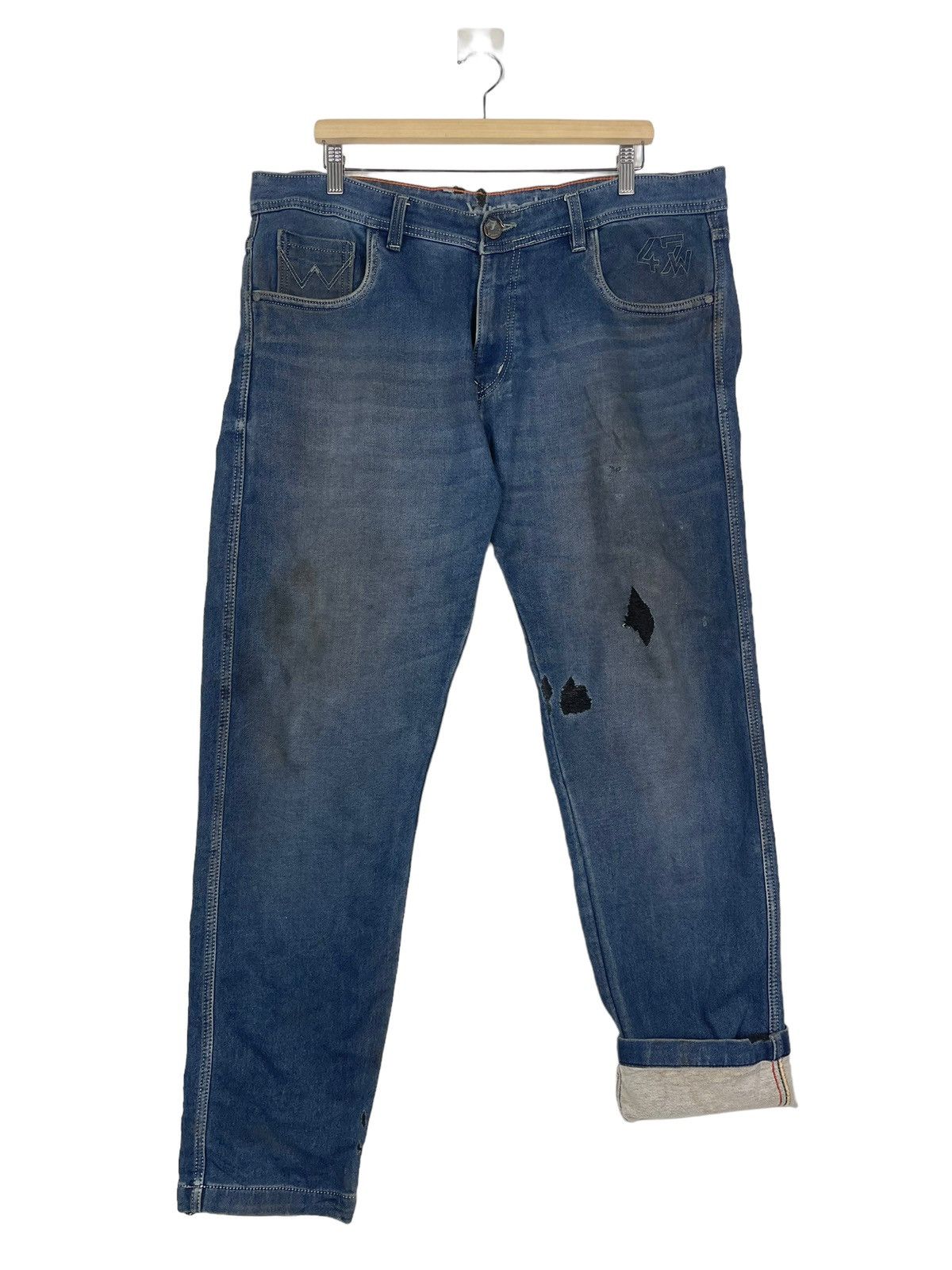 If Six Was Nine Wrangler Stone Wash Zipper Fly Denim Jeans W40 Size US 40 / EU 56 - 8 Thumbnail