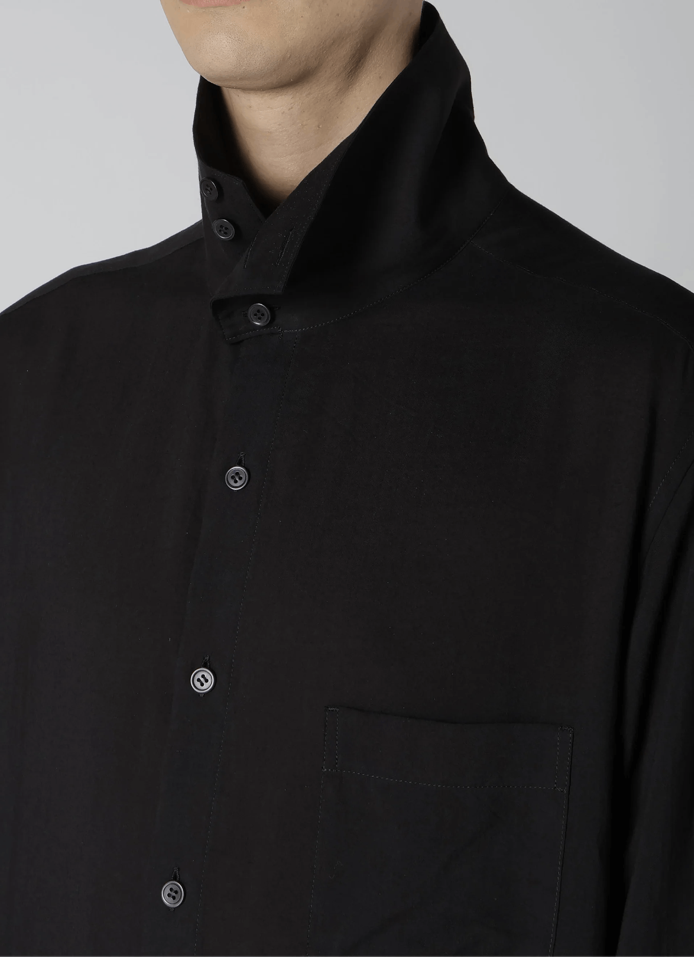 Yohji Yamamoto Yohji Yamamoto Pour Homme CELLULOSE LOAN STAND COLLAR BLOUSE Size US M / EU 48-50 / 2 - 5 Thumbnail