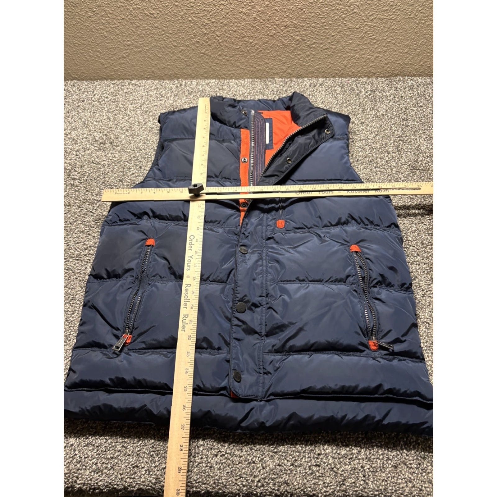 Orvis Orvis Puffer Vest Duck Down Mens Medium Navy Blue Quilted Jacket Zip Snap Size US M / EU 48-50 / 2 - 6 Thumbnail