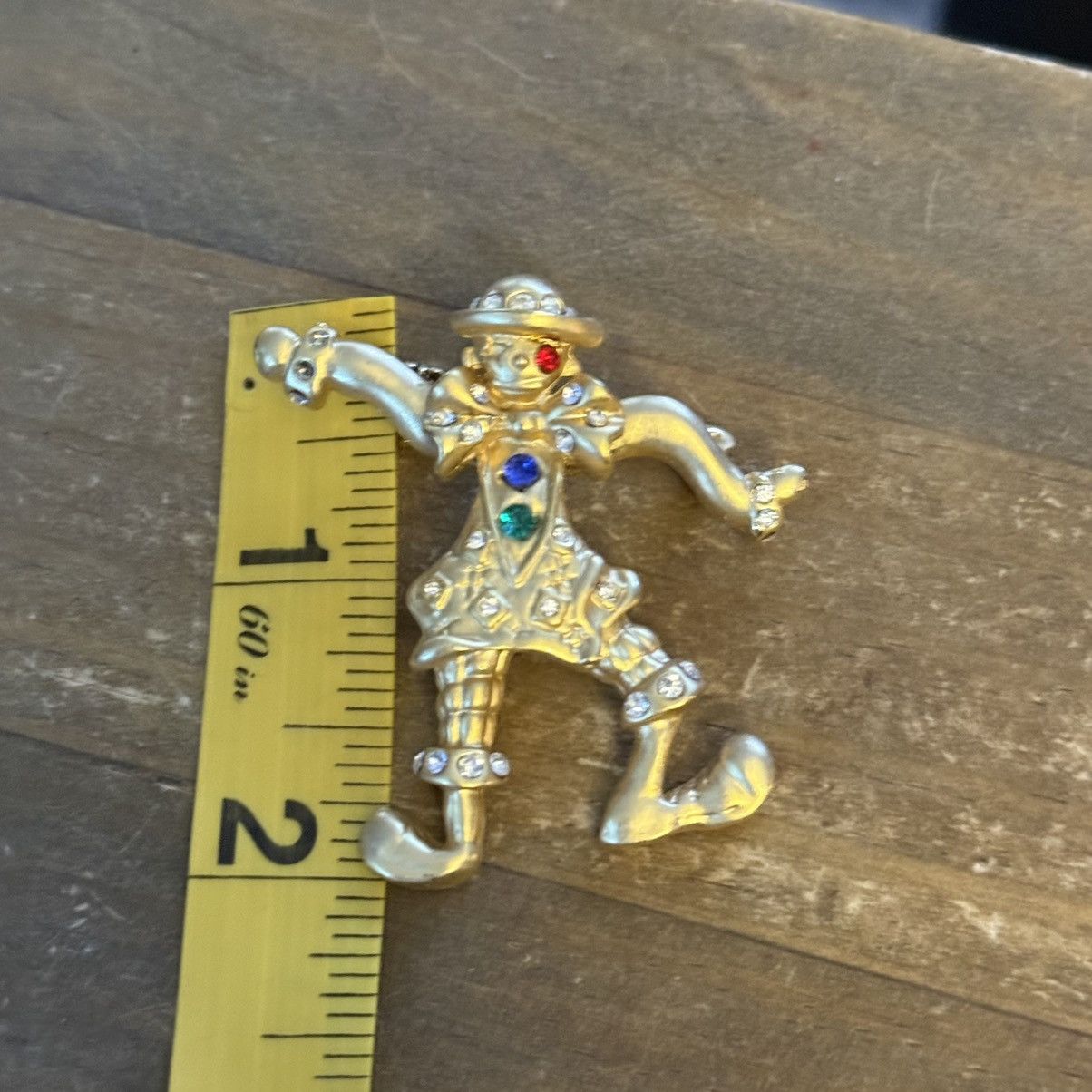 Vintage Vintage gold articulated rhinestone dancing clown brooch Size ONE SIZE - 2 Thumbnail