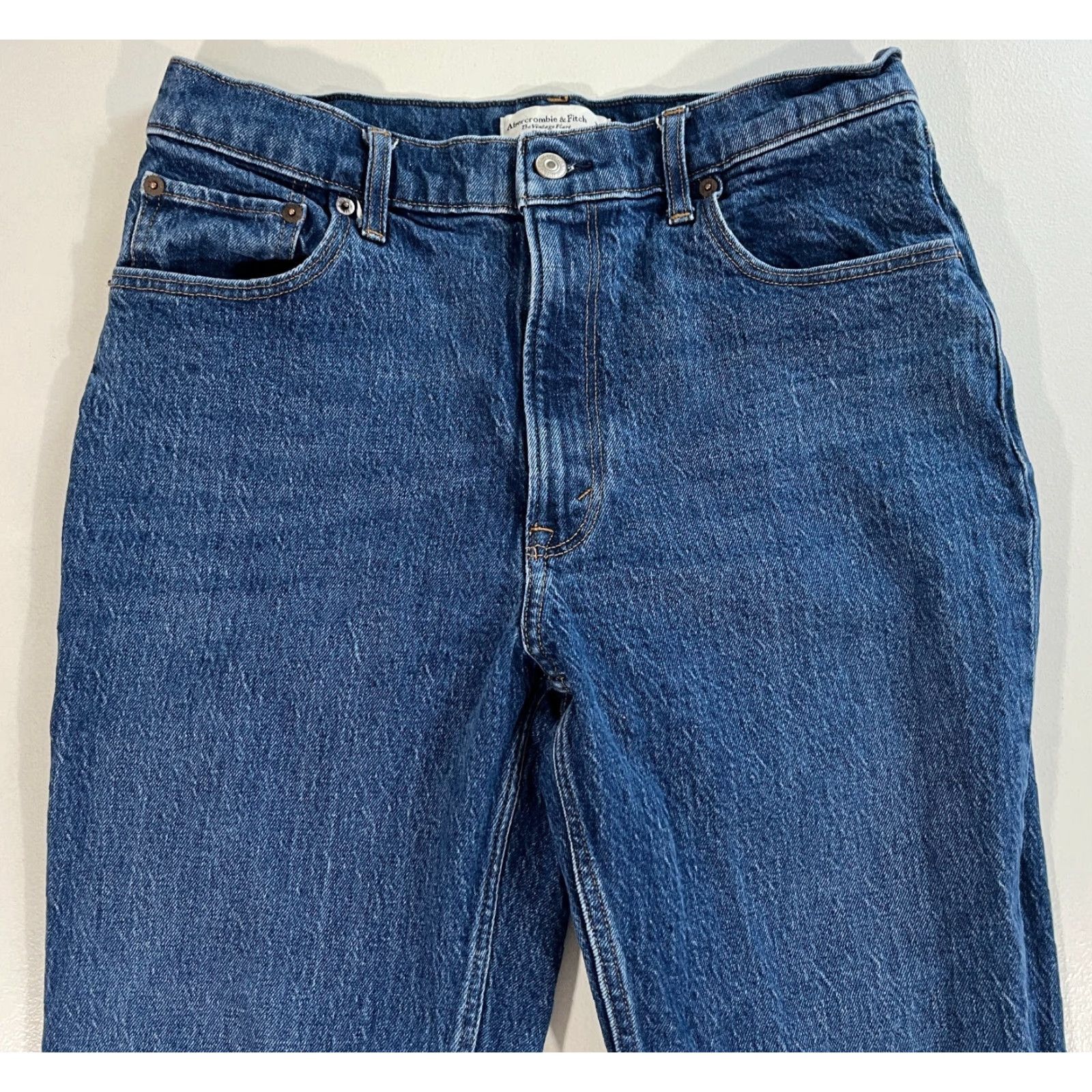 Abercrombie & Fitch Abercrombie & Fitch Women's The Vintage Flare High Rise Jeans Sz 30/10R Jeans Blue 90s Womens Size 30" / US 8 / IT 44 - 7 Thumbnail