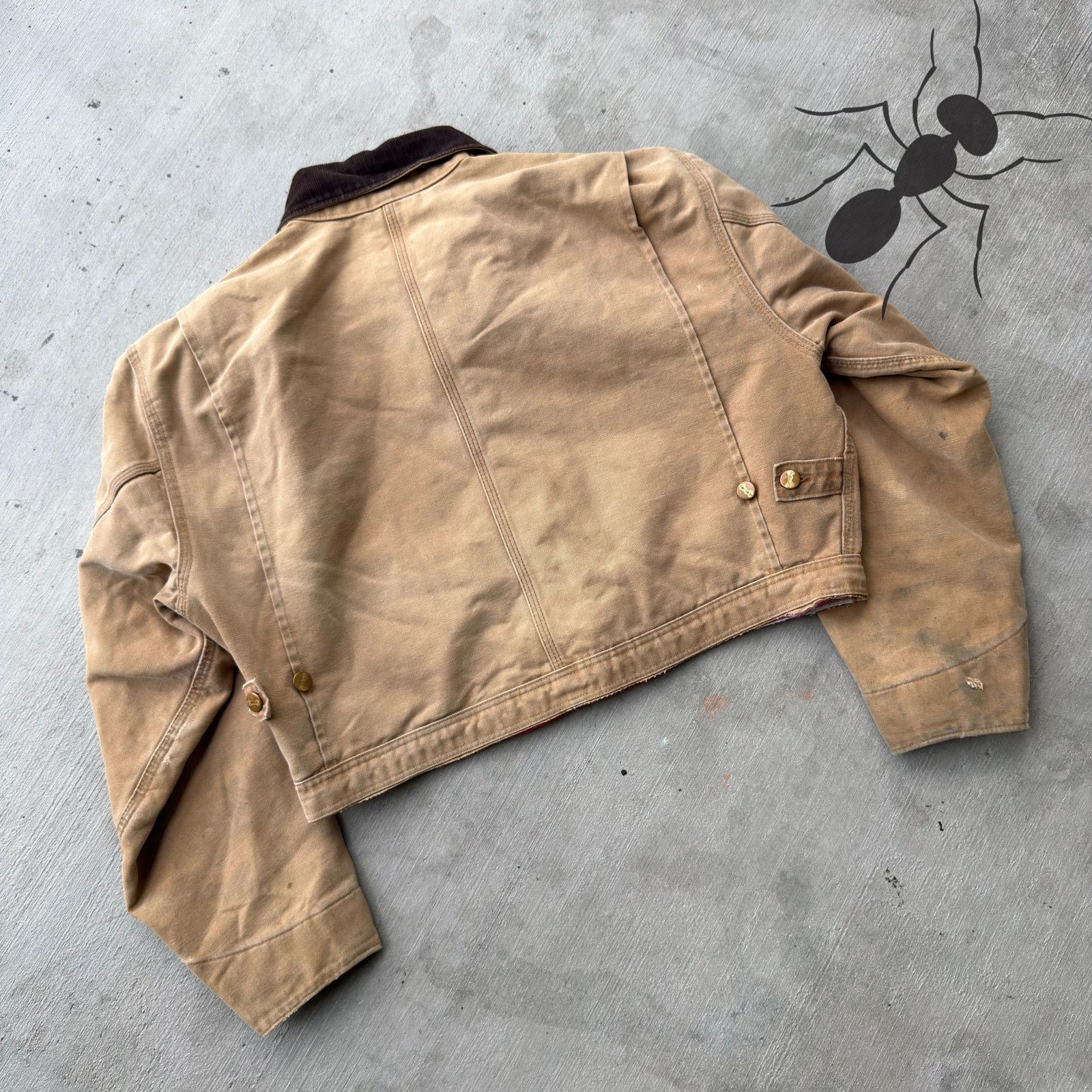 Carhartt × Vintage Carhartt brown cropped Detroit style work wear jacket Size US L / EU 52-54 / 3 - 6 Thumbnail