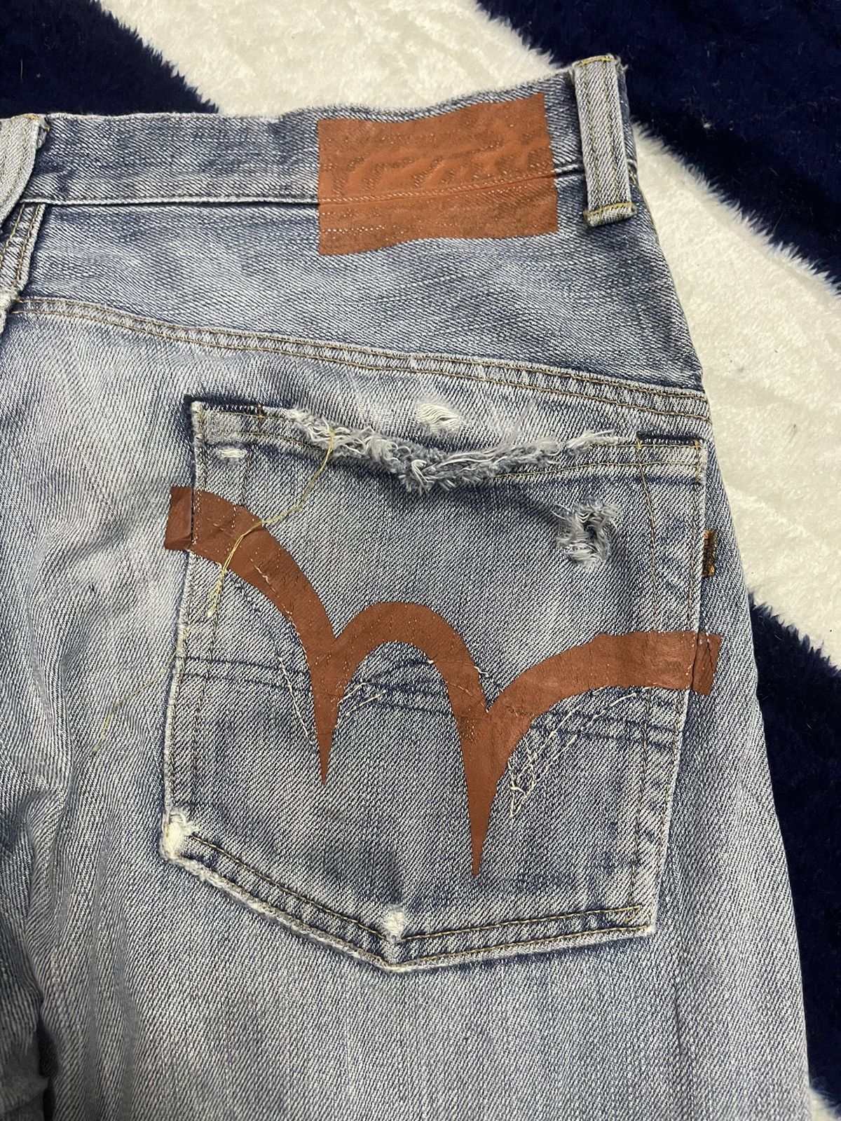 Edwin × Japanese Brand Edwin Selvedge Distressed Jeans (14) Size US 36 / EU 52 - 5 Thumbnail