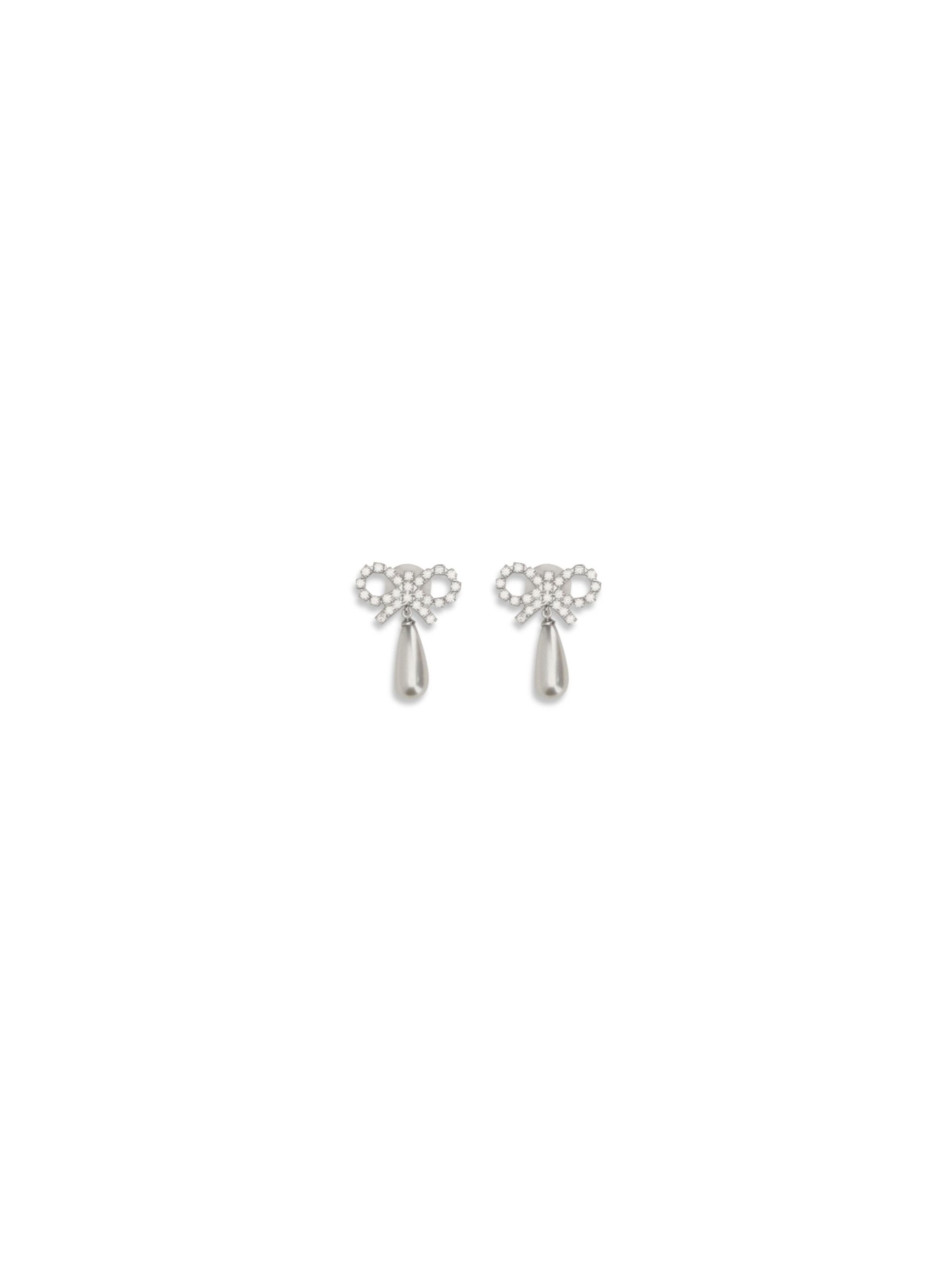 Self-Portrait Crystal bow pearl Earrings Size ONE SIZE - 1 Thumbnail
