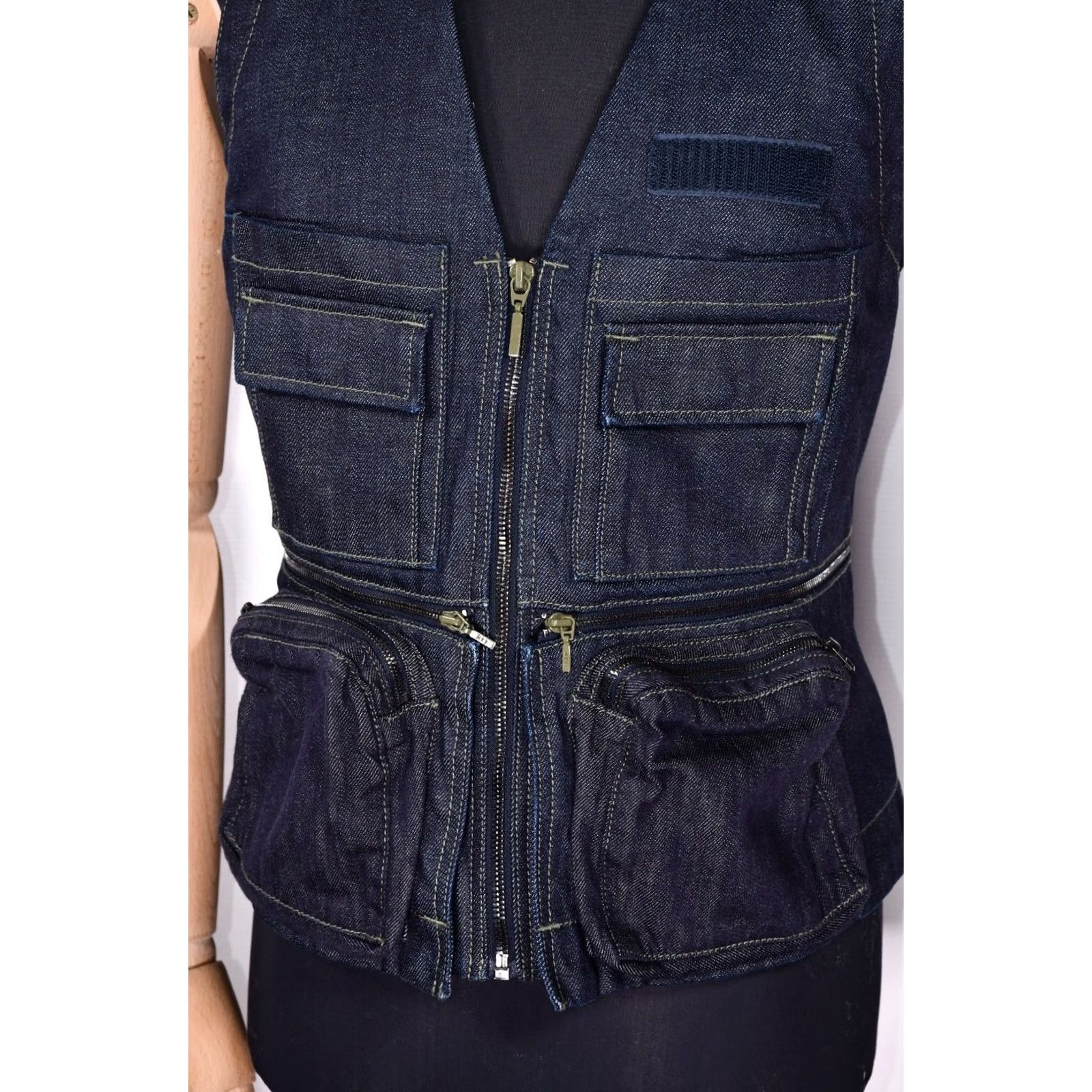 G-Star G-Star Raw Research GSRR Hito Waistcoat Urabb Denim Rinsed Women's Size S Blue Vest Tank Top Vintage N/A Size S / US 4 / IT 40 - 3 Thumbnail
