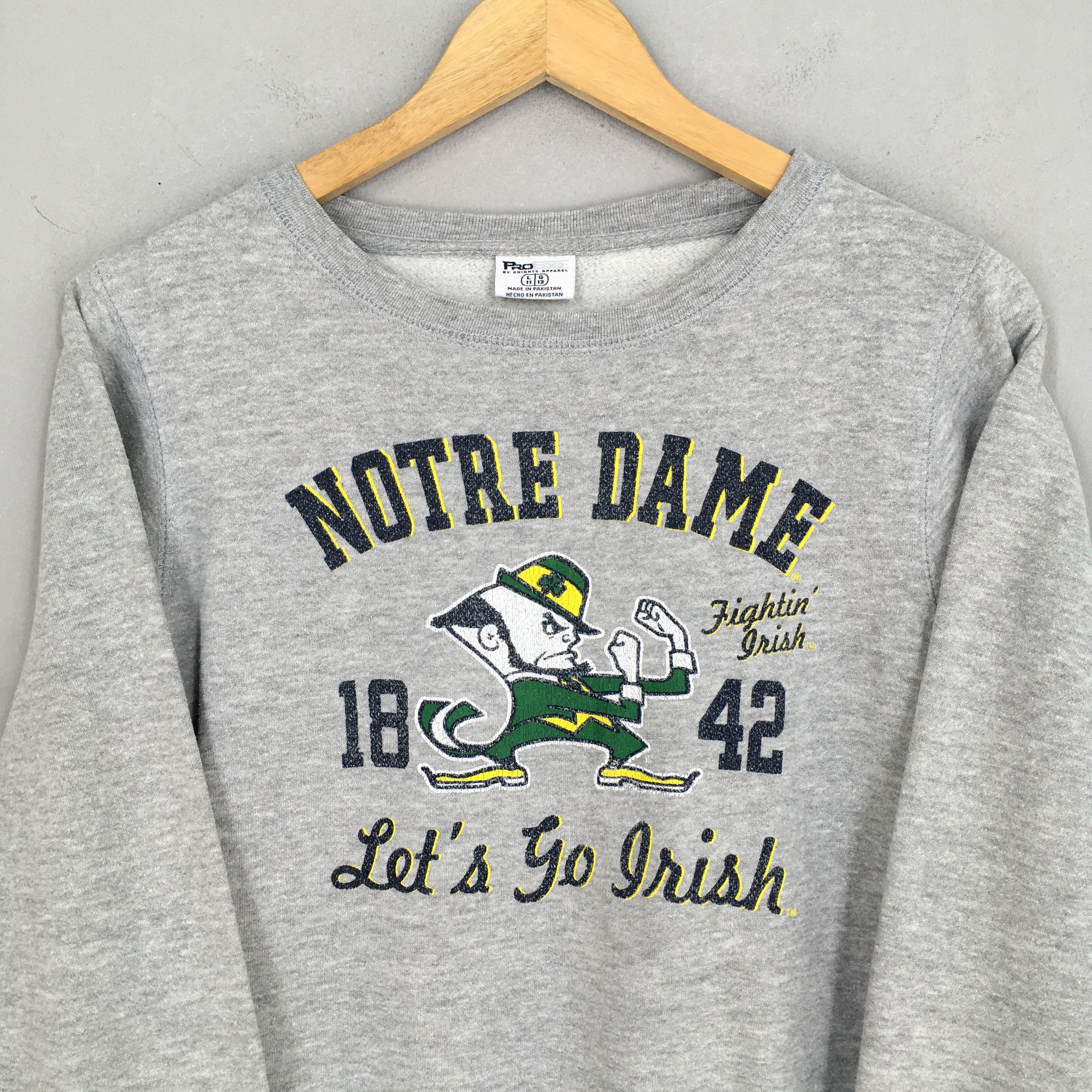 NCAA × Vintage Vintage 90s Notre Dame Fighting Irish Ncaa Sweatshirt Small Size US S / EU 44-46 / 1 - 2 Thumbnail