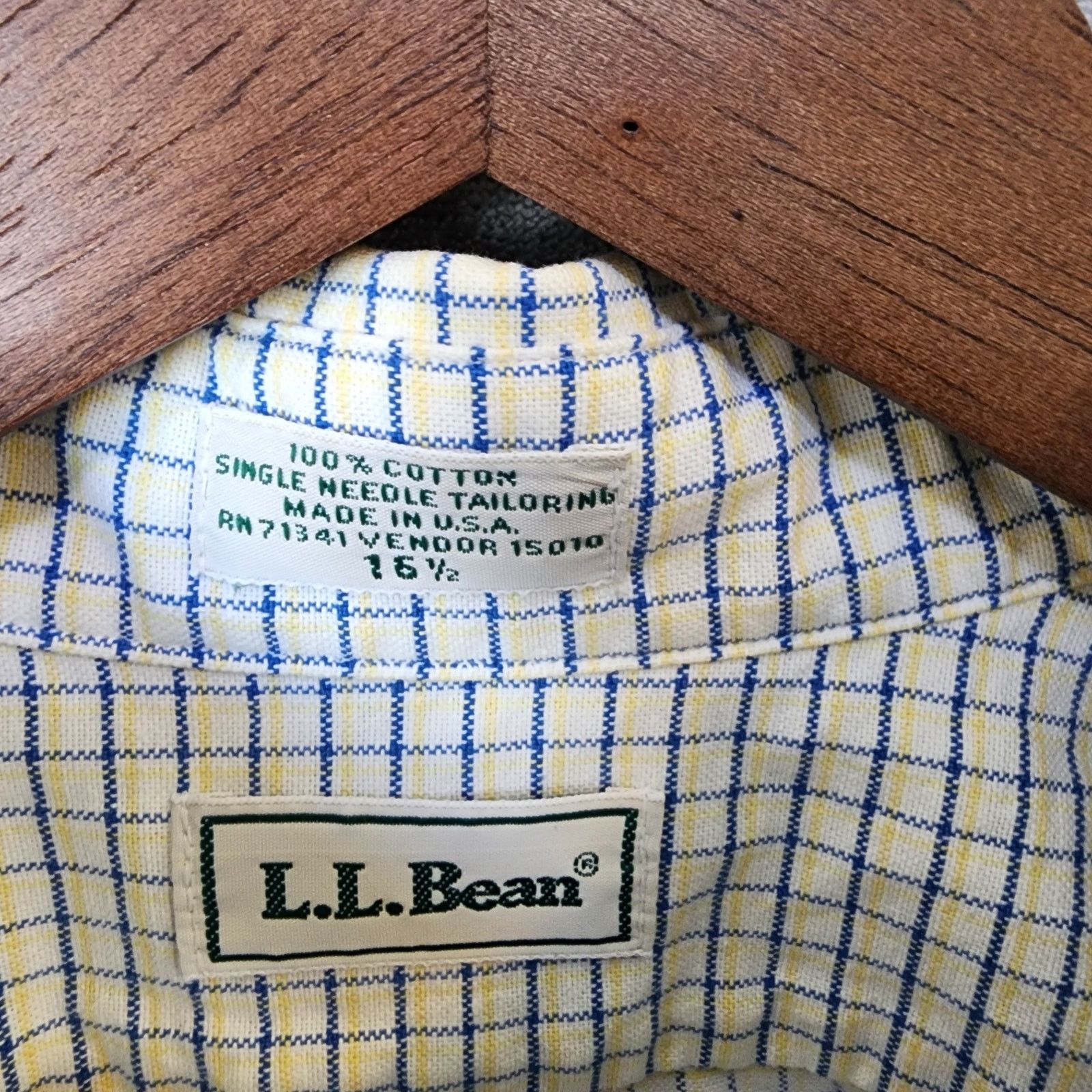 L.L. Bean LL Bean Men's White Green Plaid Large Shirt USA Made Size US L / EU 52-54 / 3 - 2 Thumbnail