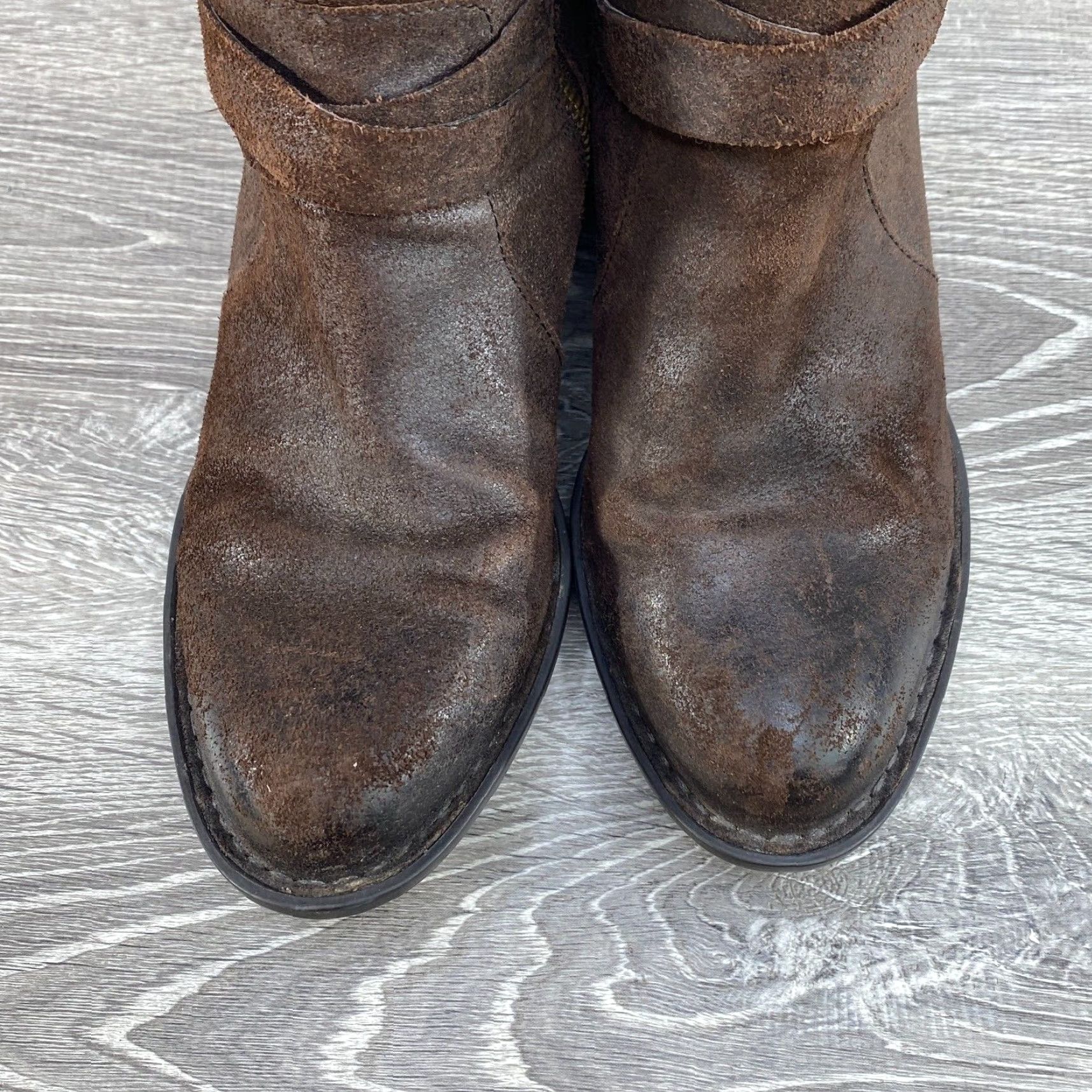 Born VINTAGE Born Women's Odom Brown Leather Tall Knee High Buckle Zip Riding Boots Size 7 M Size US 7 / IT 37 - 4 Thumbnail