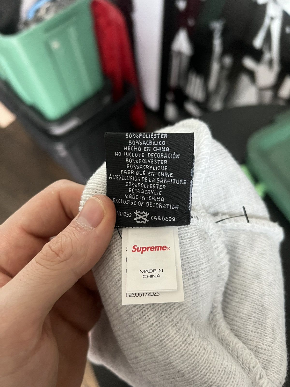 Supreme Supreme New Era Classic Logo London Shop Beanie Ash Grey Size ONE SIZE - 7 Thumbnail