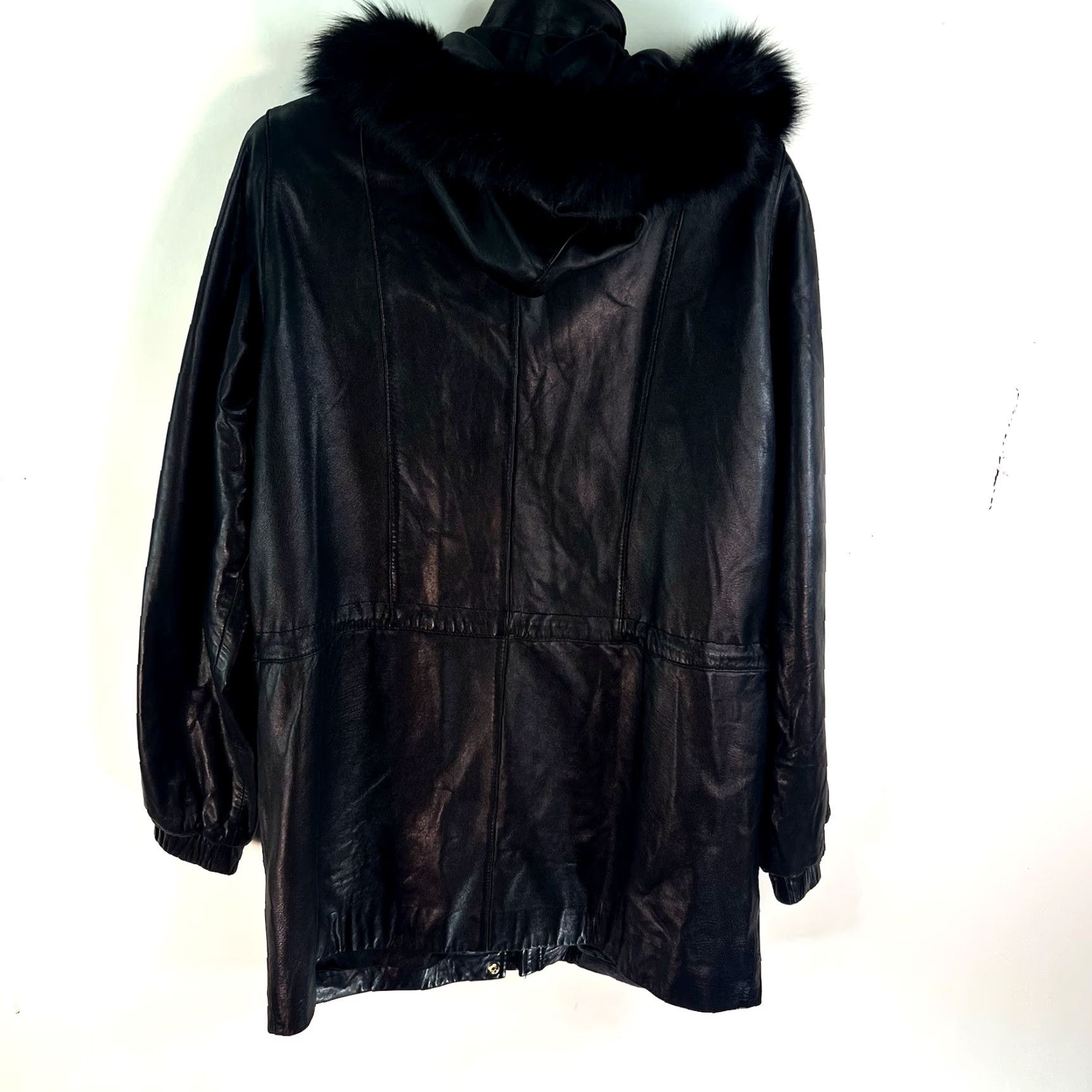 Worthington Worthington Lambskin Leather Fox Fur Hooded Jacket Womens M Black Size M / US 6-8 / IT 42-44 - 6 Thumbnail