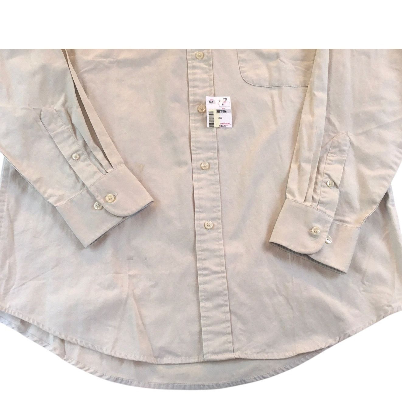 Izod Izod New Button-Up Shirt Sueded Twill Sand Medium NWT Size US M / EU 48-50 / 2 - 4 Thumbnail
