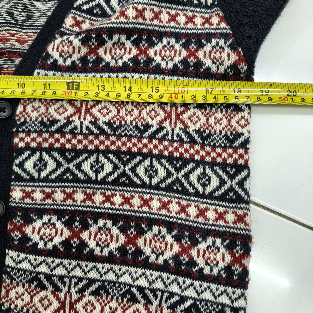 The Difference Vintage The Difference Rupert Patterned Knit Cardigan Button Size M / US 6-8 / IT 42-44 - 16 Thumbnail