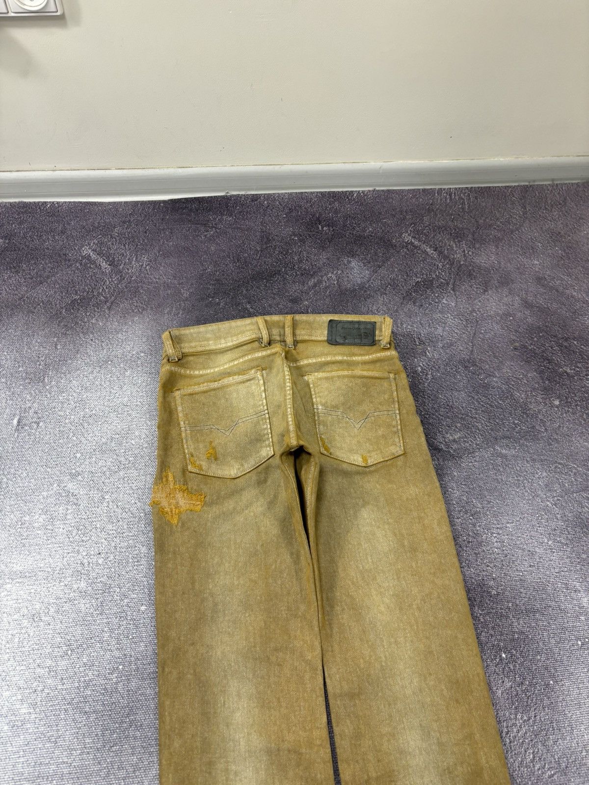 Diesel Diesel Sleenker Slim Skinny NWT Distressed Gold Pants Jeans Size US 27 - 17 Thumbnail