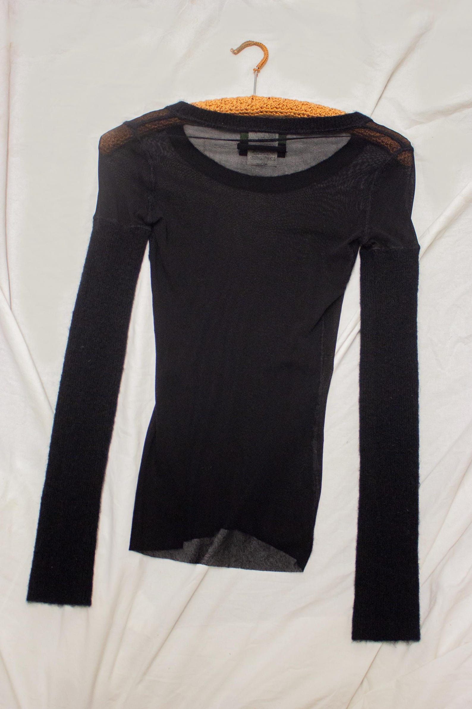 Jean Paul Gaultier Jean Paul Gaultier 90s Top: Black Nylon Mohair Sleeve (S) Size S / US 4 / IT 40 - 4 Thumbnail