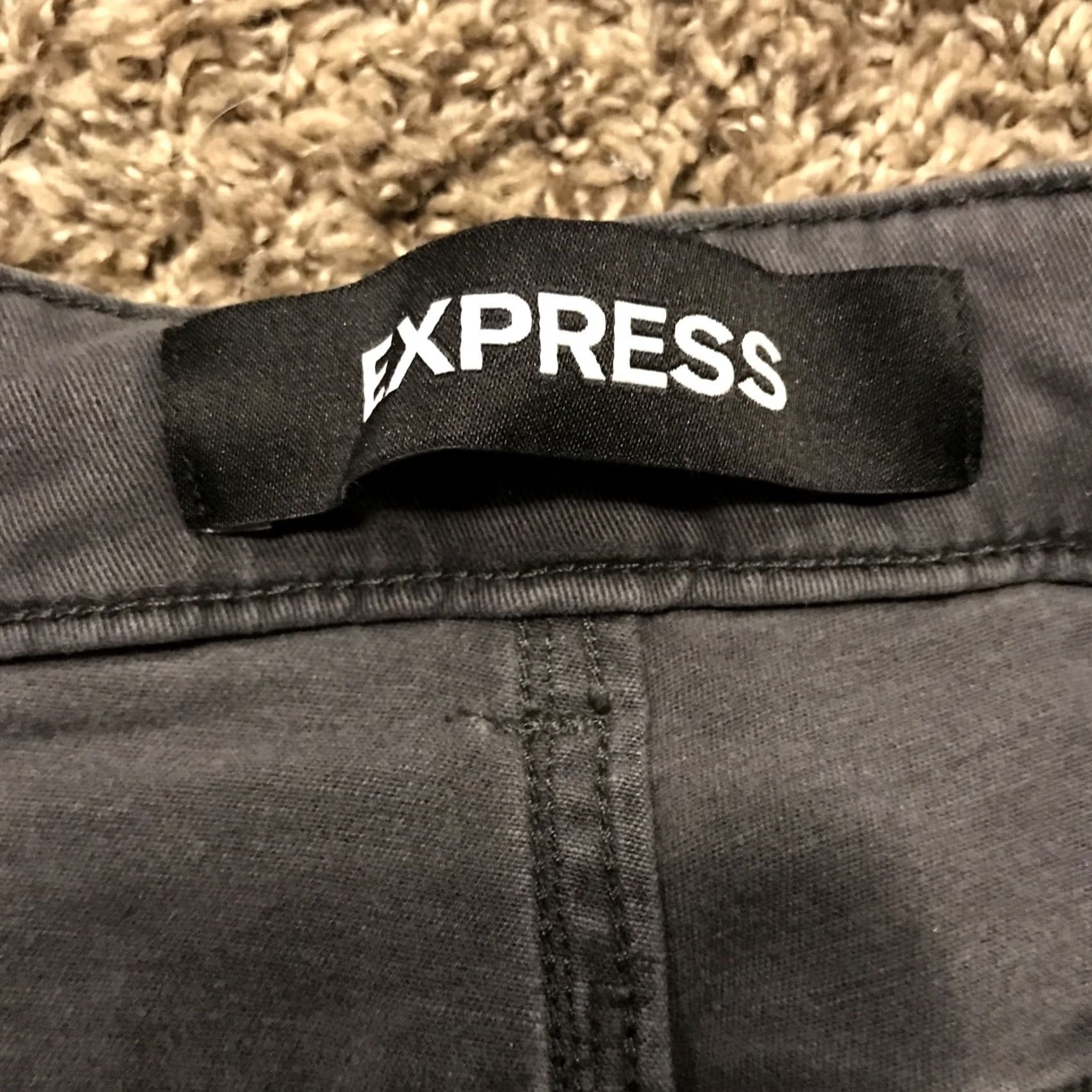 Express Express Women Size 4 Stretch Ankle Leggings Denim Jeans Charcoal B2 Size 27" / US 4 / IT 40 - 2 Thumbnail