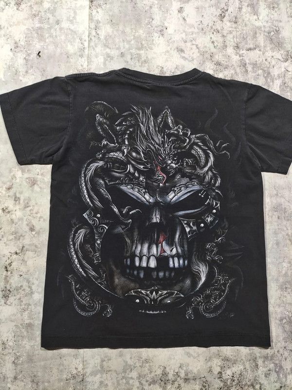 Japanese Brand vtg balenciaga ken carson type dragon skull tshirt edgy emo Size US M / EU 48-50 / 2 - 2 Thumbnail