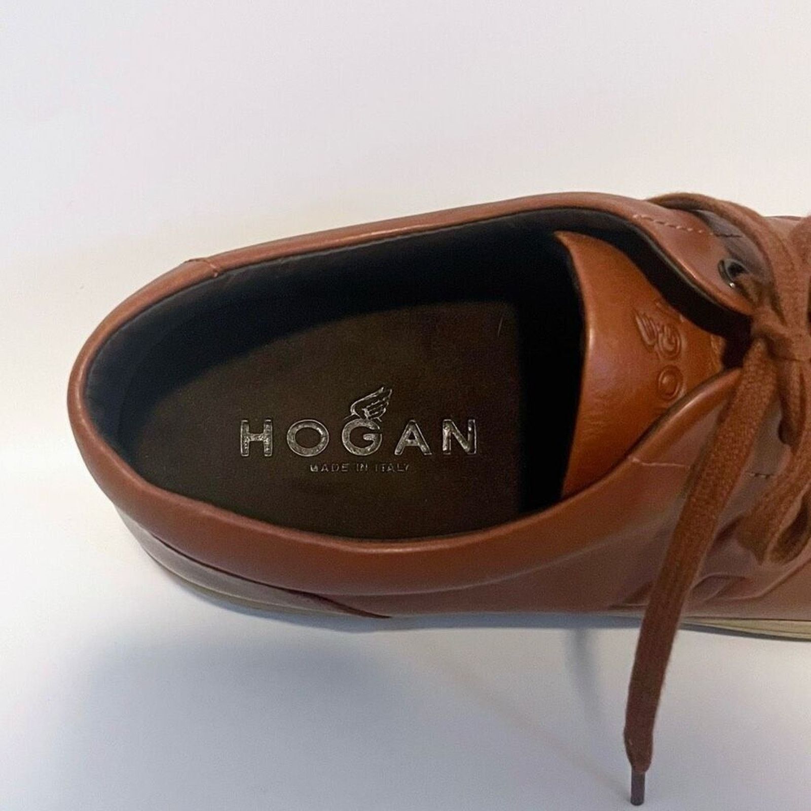 Hogan Hogan Brown Leather Lowtop Sneakers Men’s 8 Italy Size US 8 / EU 41 - 4 Thumbnail