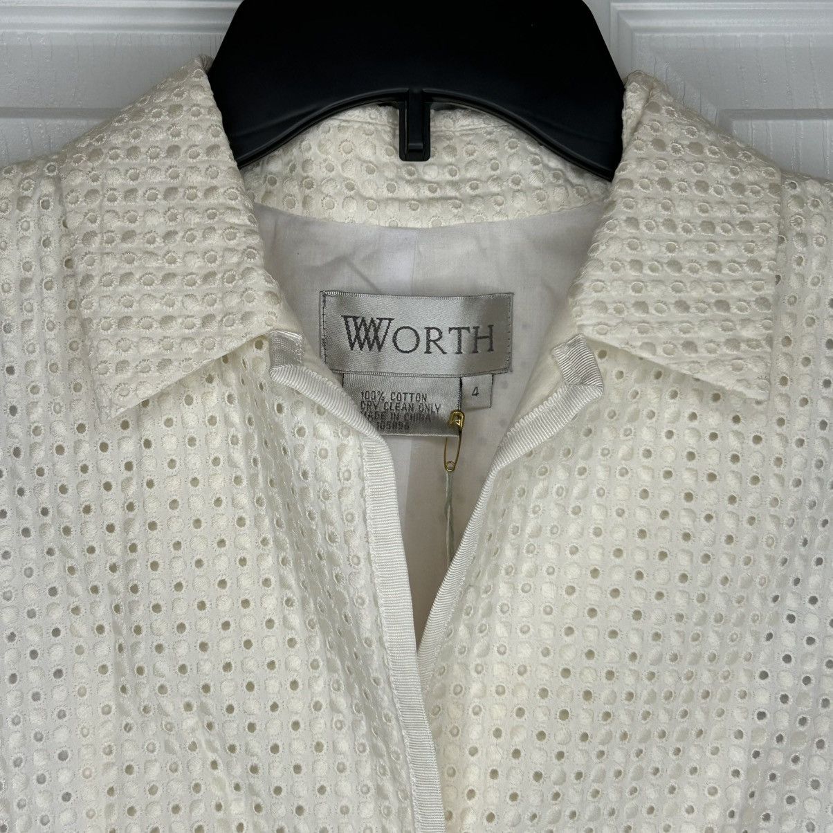 Other Worth Black and White Floral Eyelet Blazer Size 4 NWT Size S / US 4 / IT 40 - 3 Thumbnail