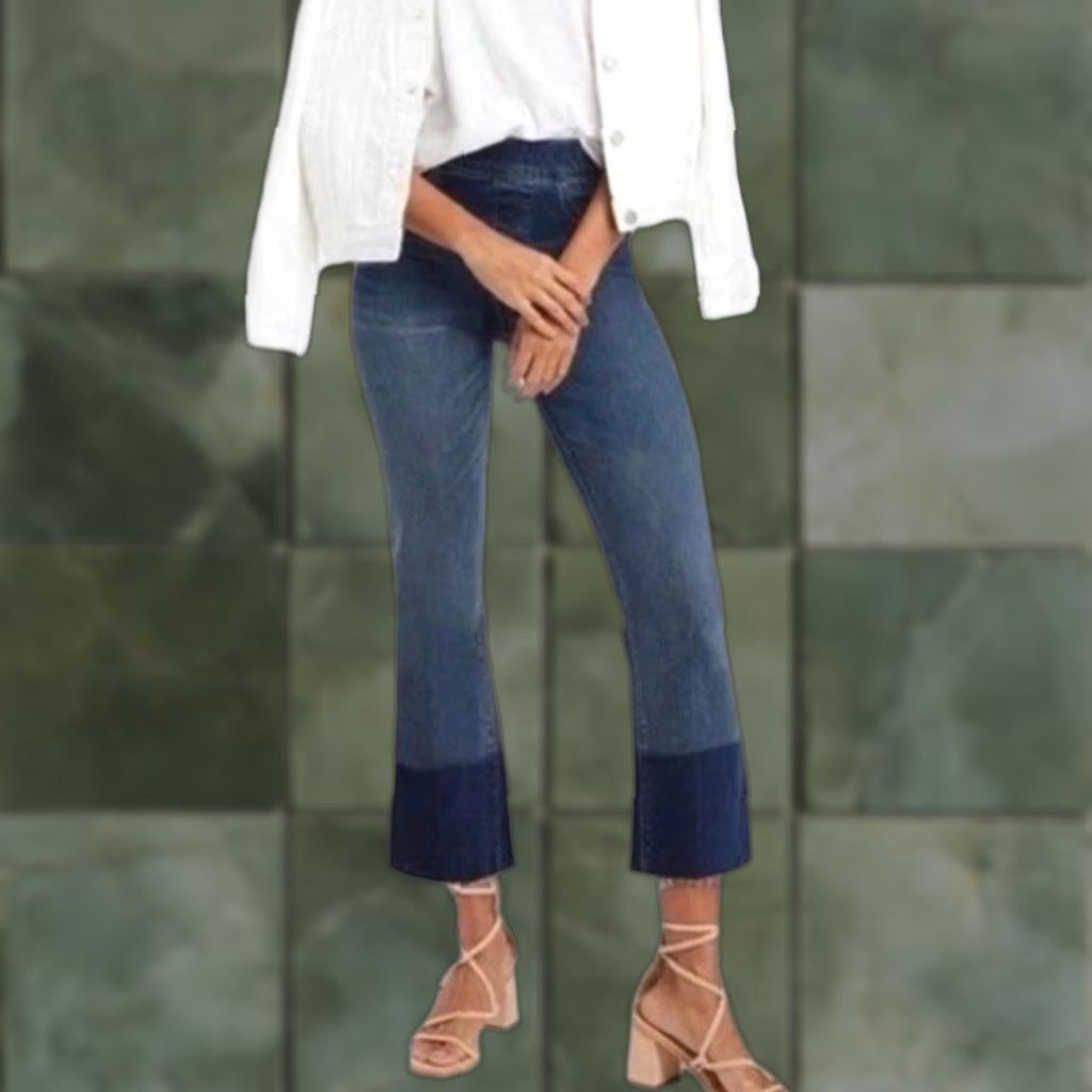 Spanx SPANX Cropped Flare Jeans Women Medium 28x23.5 Blue NWT Womens Size 32" / US 10 / IT 46 - 1 Thumbnail