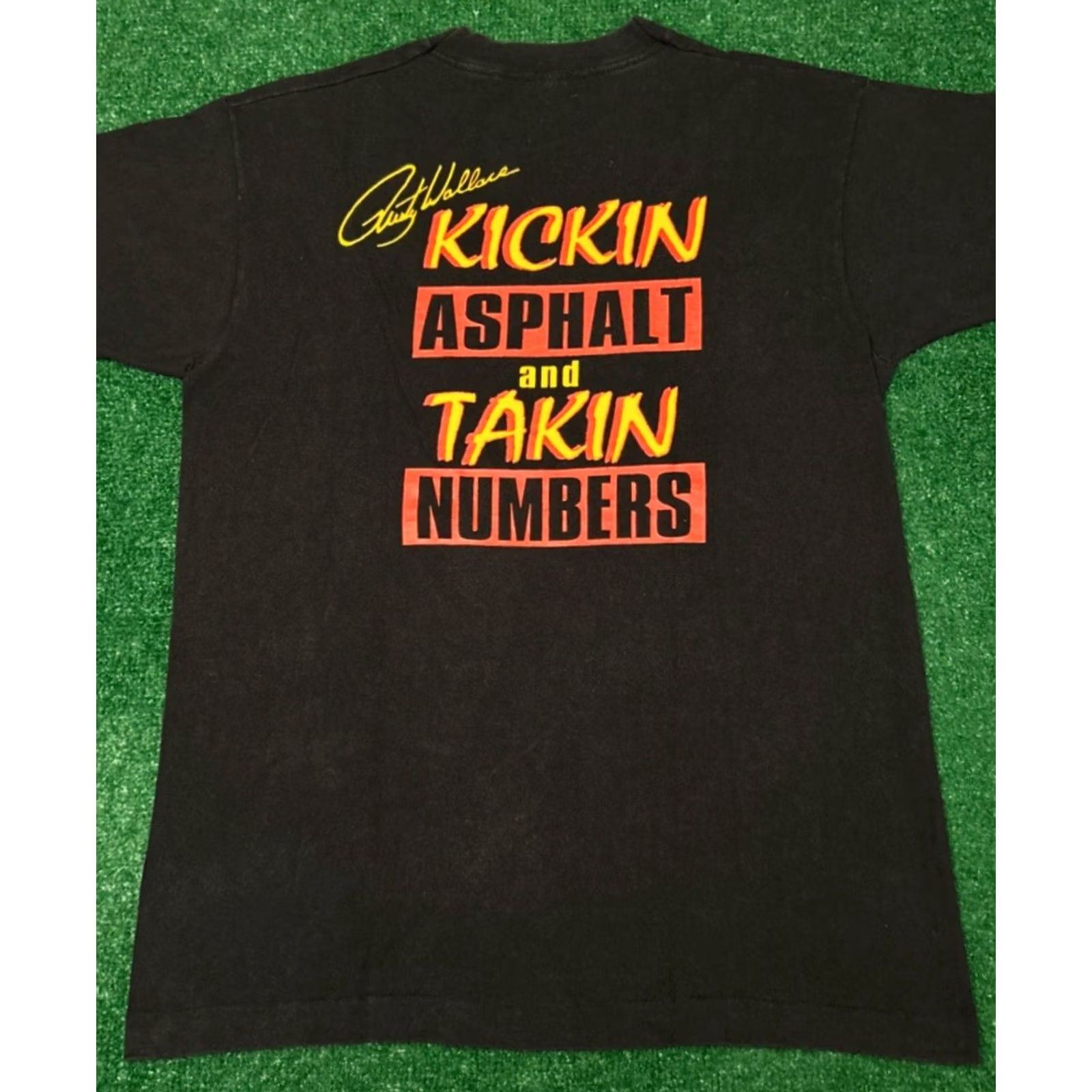 NASCAR VINTAGE NASCAR Rust Wallace All Over Print VTG Shirt Double Sided Mens Large XXL Black 90s Cars Sports Hip Hop 1990s Mens Shirts Size US XL / EU 56 / 4 - 2 Thumbnail