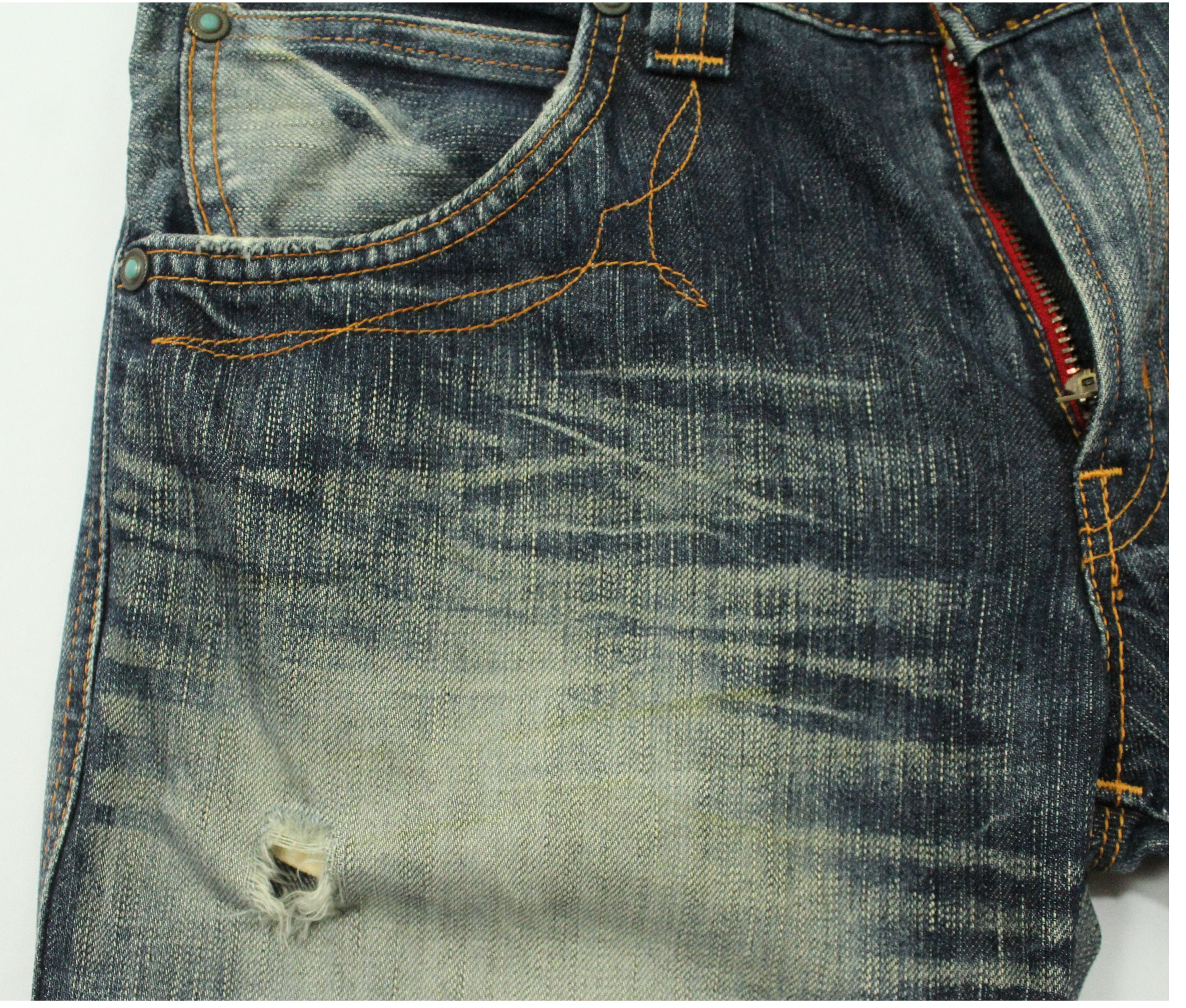Edwin Flared Distressed EDWIN Denim Cowboy Bootcut Size US 30 / EU 46 - 16 Thumbnail