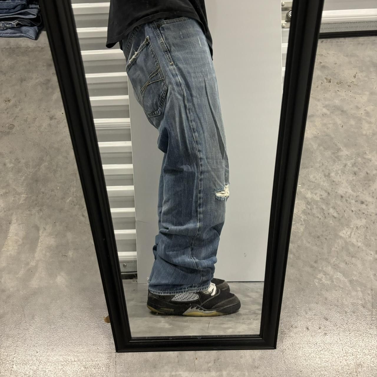 Japanese Brand × Vintage Crazy Vintage Y2K/2000s Grunge Distressed Dark Wash Skater Denim Jeans! Size US 38 / EU 54 - 2 Thumbnail