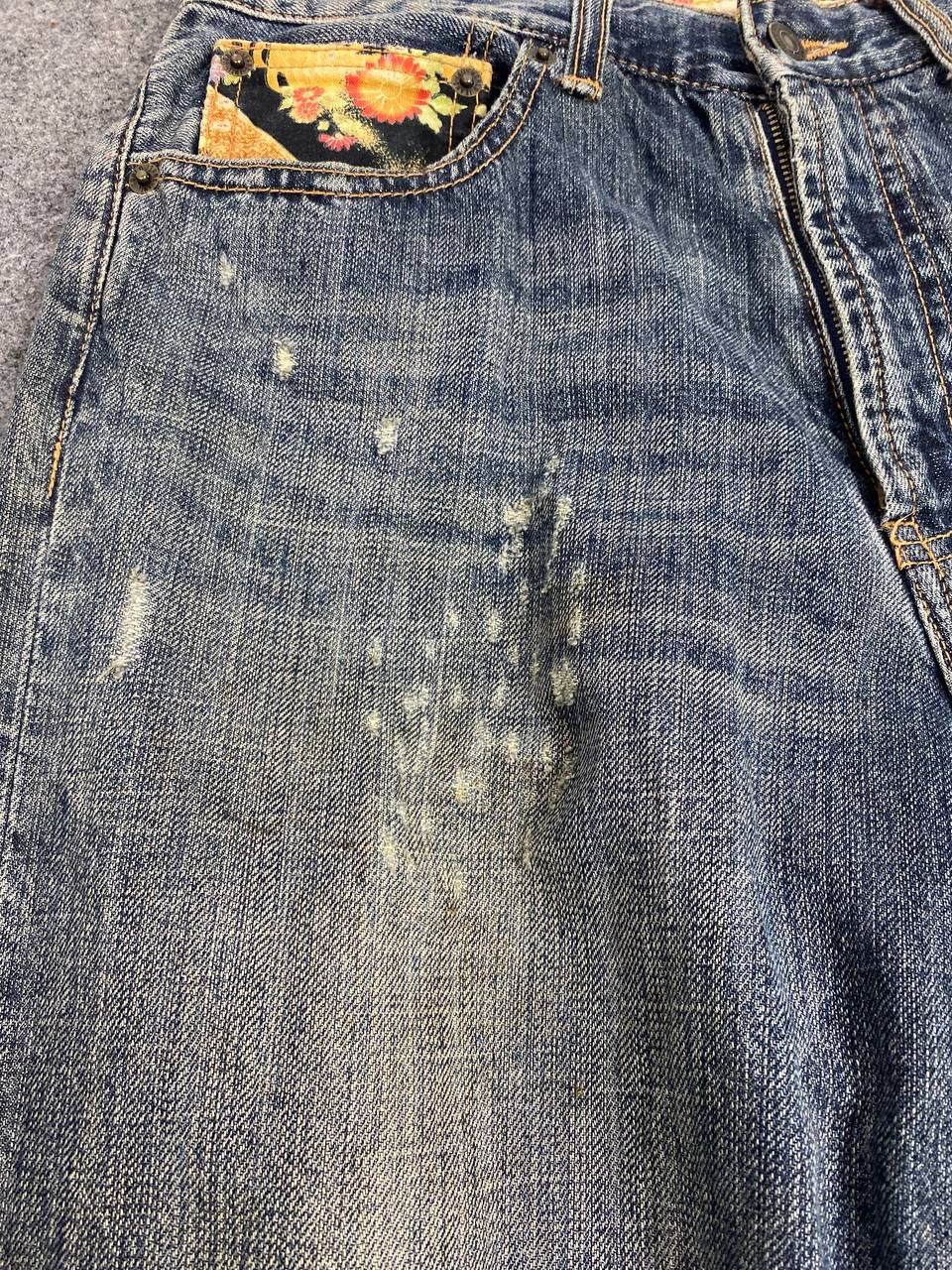 Japanese Brand japanese brand floral design trim distressed denim Size US 30 / EU 46 - 9 Thumbnail