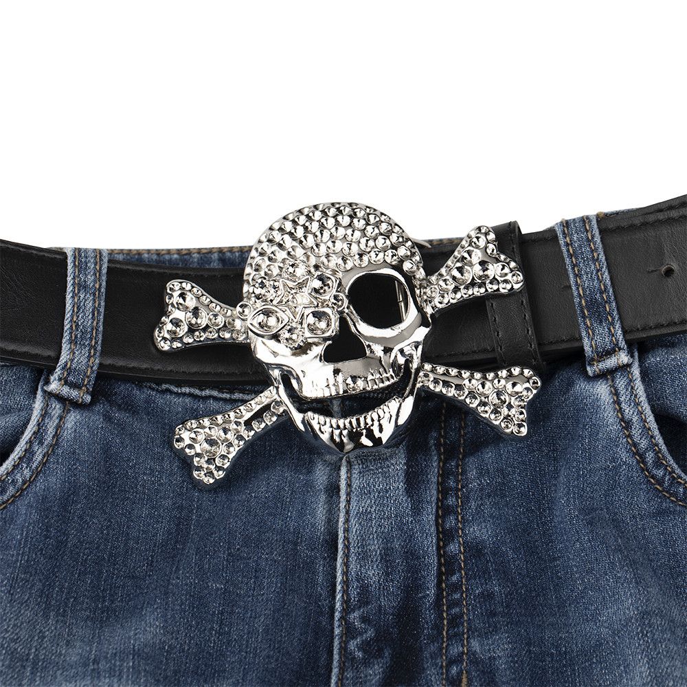 Designer Skull Vintage Belt Riveted Belts Menswear Accessories Size ONE SIZE - 3 Thumbnail