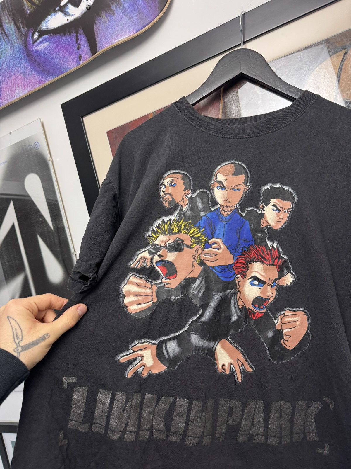 Band Tees Vintage Linkin Park Anime Print Rock Band Y2k Streetwear Size US L / EU 52-54 / 3 - 2 Thumbnail