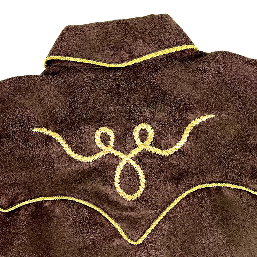Other Brooks & Dunn Brown Microsuede Shirt w Yellow Rope Trim Size US S / EU 44-46 / 1 - 5 Thumbnail