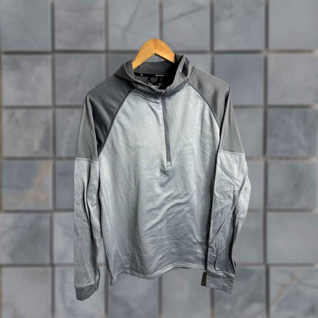 Under Armour Under Armour Hoodie Mens L Gray 1/4 Zip Run AllSeasonGear Pullover Lightweight Size US L / EU 52-54 / 3 - 1 Thumbnail