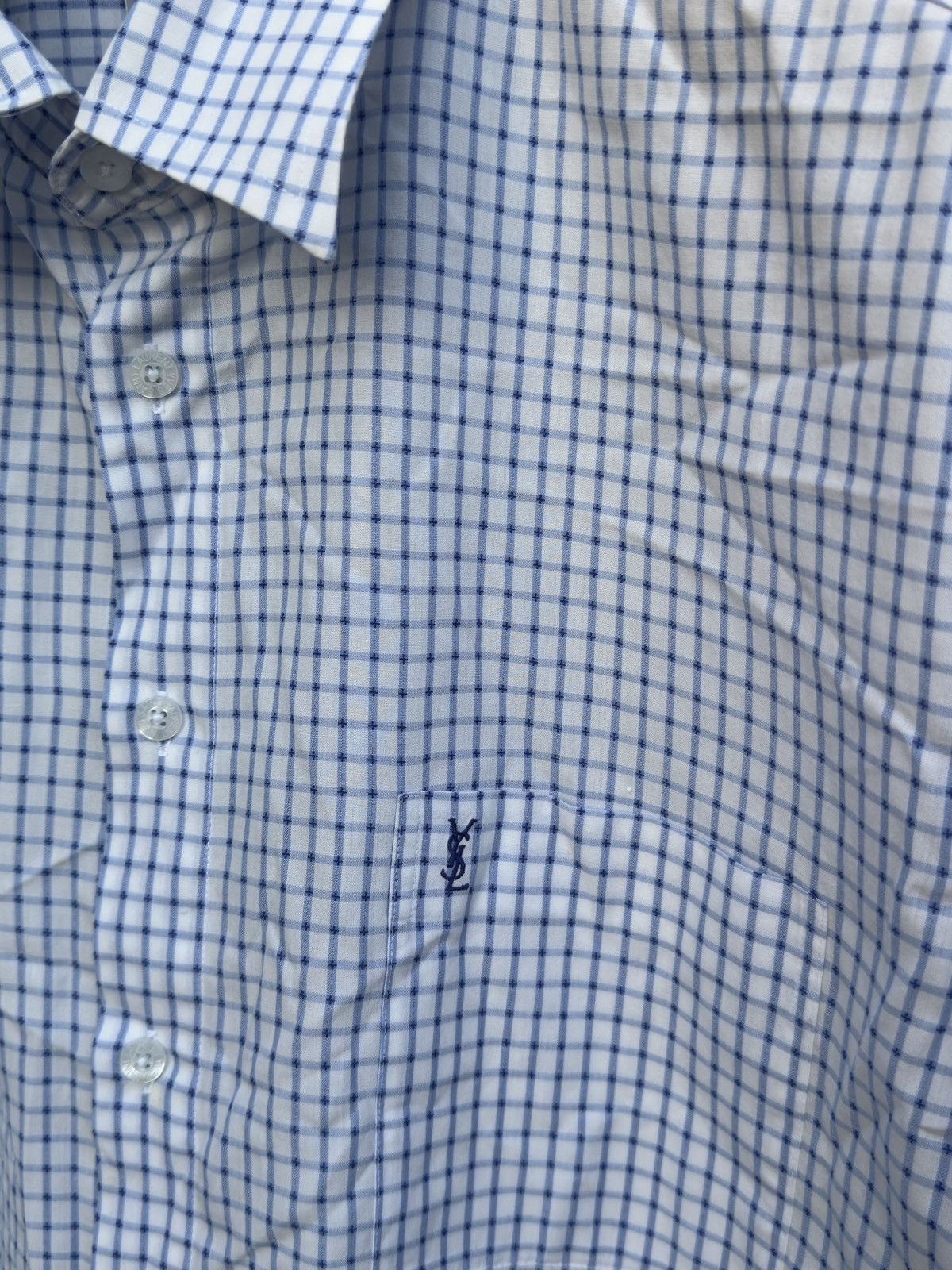 Vintage × Yves Saint Laurent Striped YSL Shirt Summer Yves Saint Laurent Shirt Size US XL / EU 56 / 4 - 3 Thumbnail