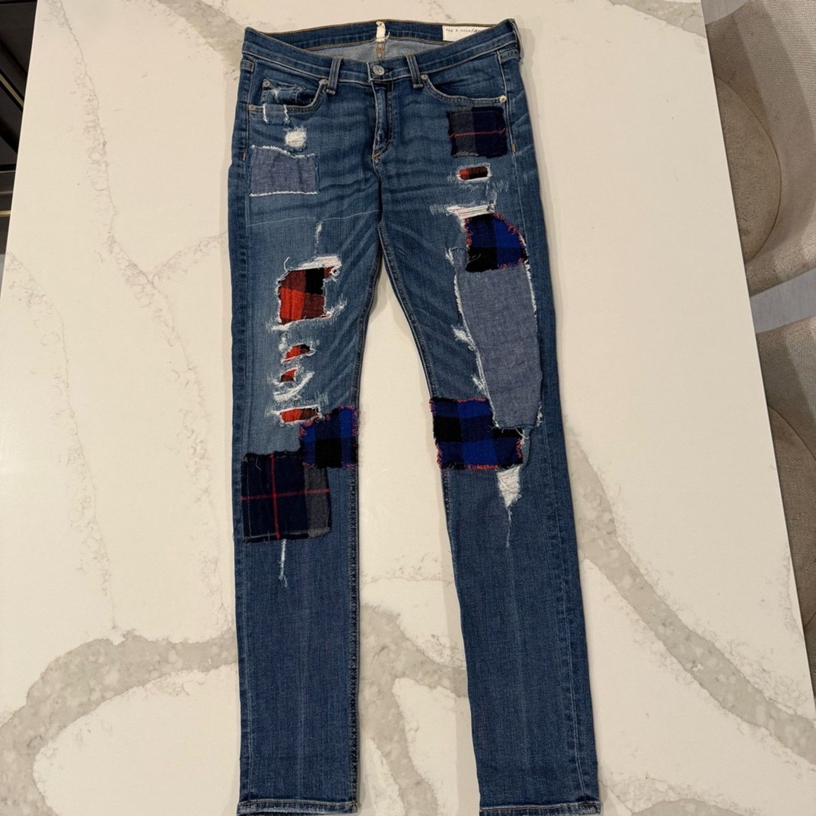 Rag & Bone Rag & Bone Harajuku Patchwork Skinny Denim Jeans Women’s 28 Size 28" / US 6 / IT 42 - 4 Thumbnail