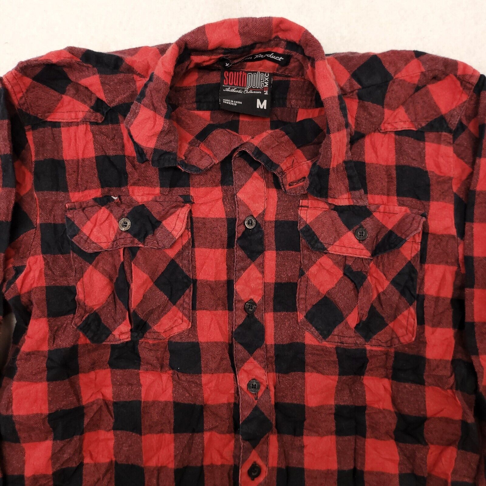 Southpole SouthPole Buffalo Check Flannel Shirt Mens Size Medium M Red Size US M / EU 48-50 / 2 - 1 Thumbnail